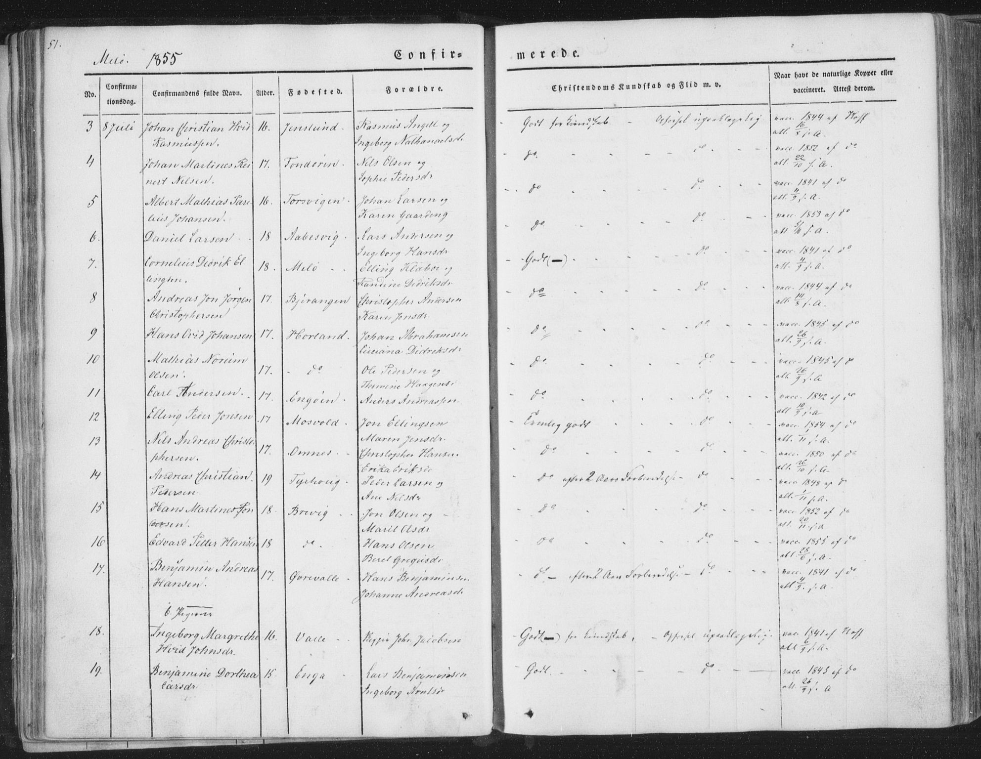 Ministerialprotokoller, klokkerbøker og fødselsregistre - Nordland, SAT/A-1459/841/L0604: Parish register (official) no. 841A09 /2, 1845-1862, p. 51