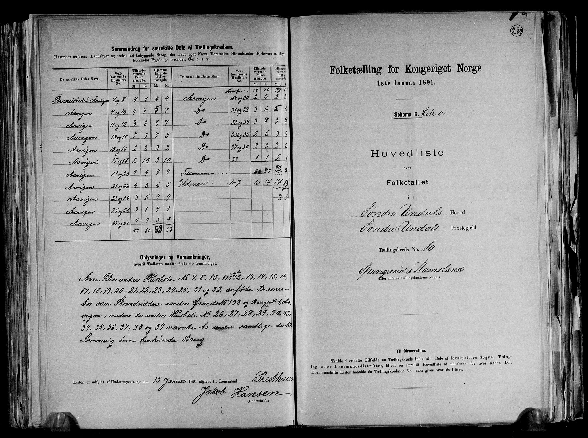 RA, 1891 census for 1029 Sør-Audnedal, 1891, p. 30