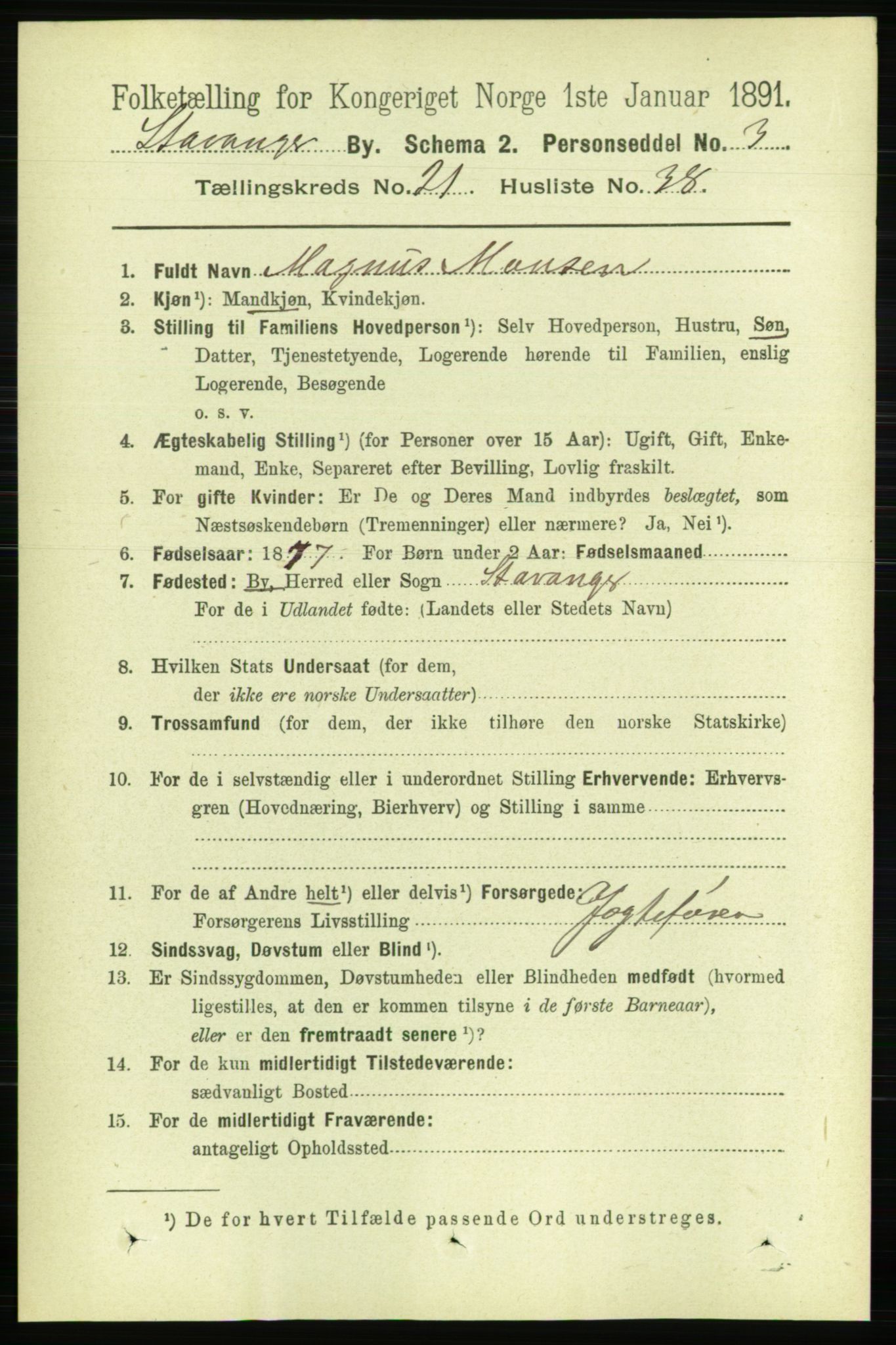 RA, 1891 census for 1103 Stavanger, 1891, p. 23728