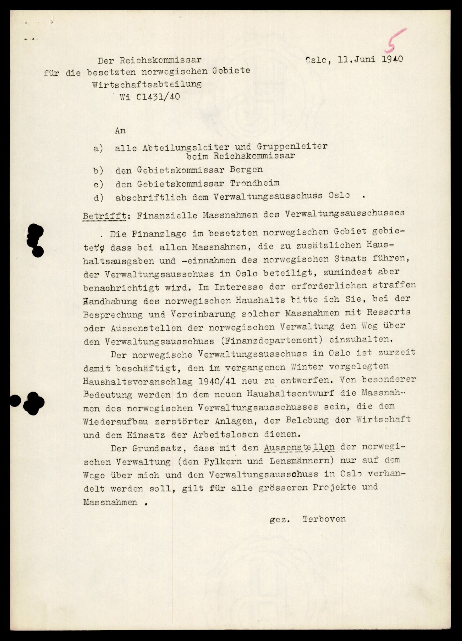 Forsvarets Overkommando. 2 kontor. Arkiv 11.4. Spredte tyske arkivsaker, AV/RA-RAFA-7031/D/Dar/Darb/L0004: Reichskommissariat - Hauptabteilung Vervaltung og Hauptabteilung Volkswirtschaft, 1940-1945, p. 454