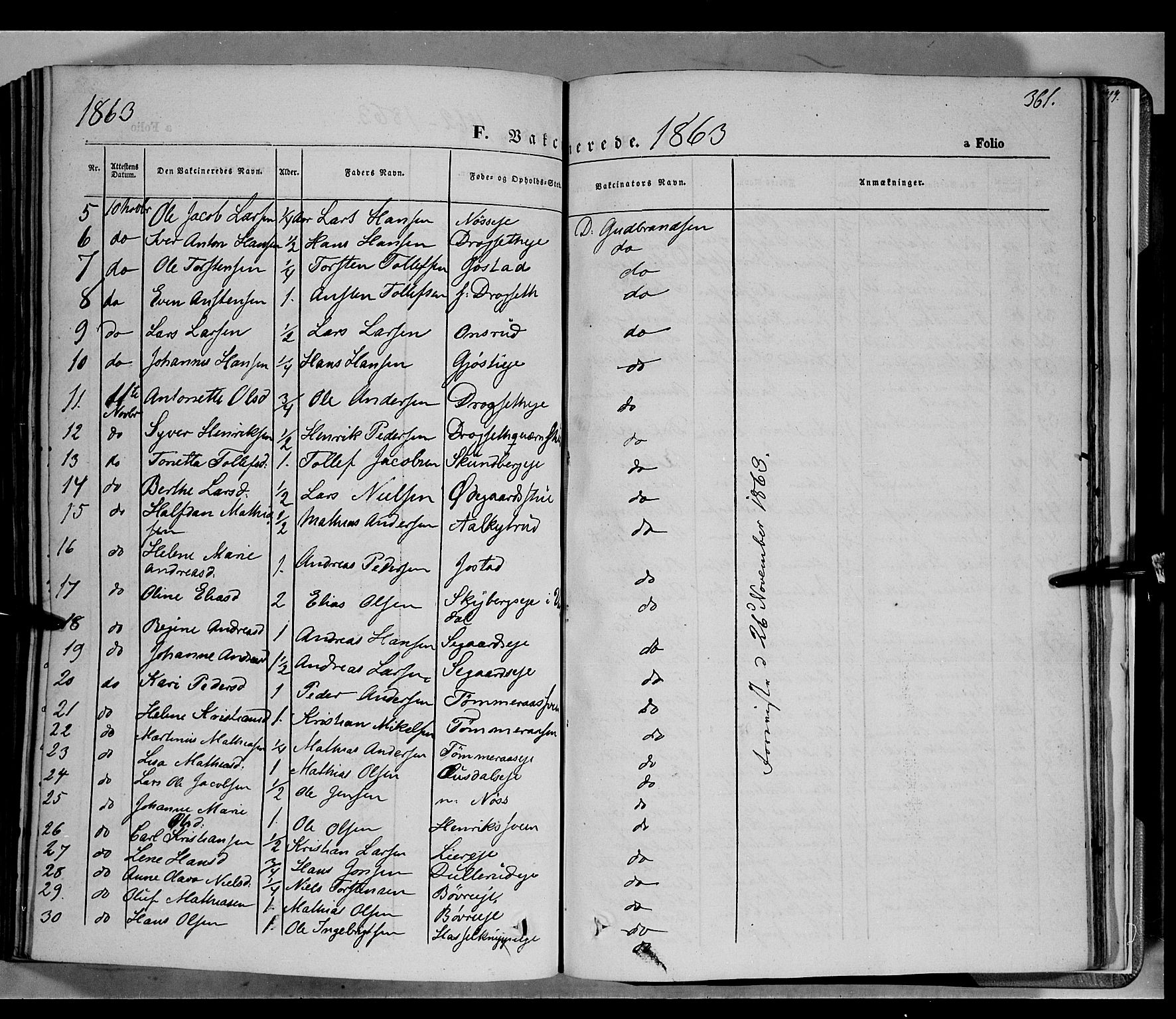 Biri prestekontor, SAH/PREST-096/H/Ha/Haa/L0005: Parish register (official) no. 5, 1843-1854, p. 361