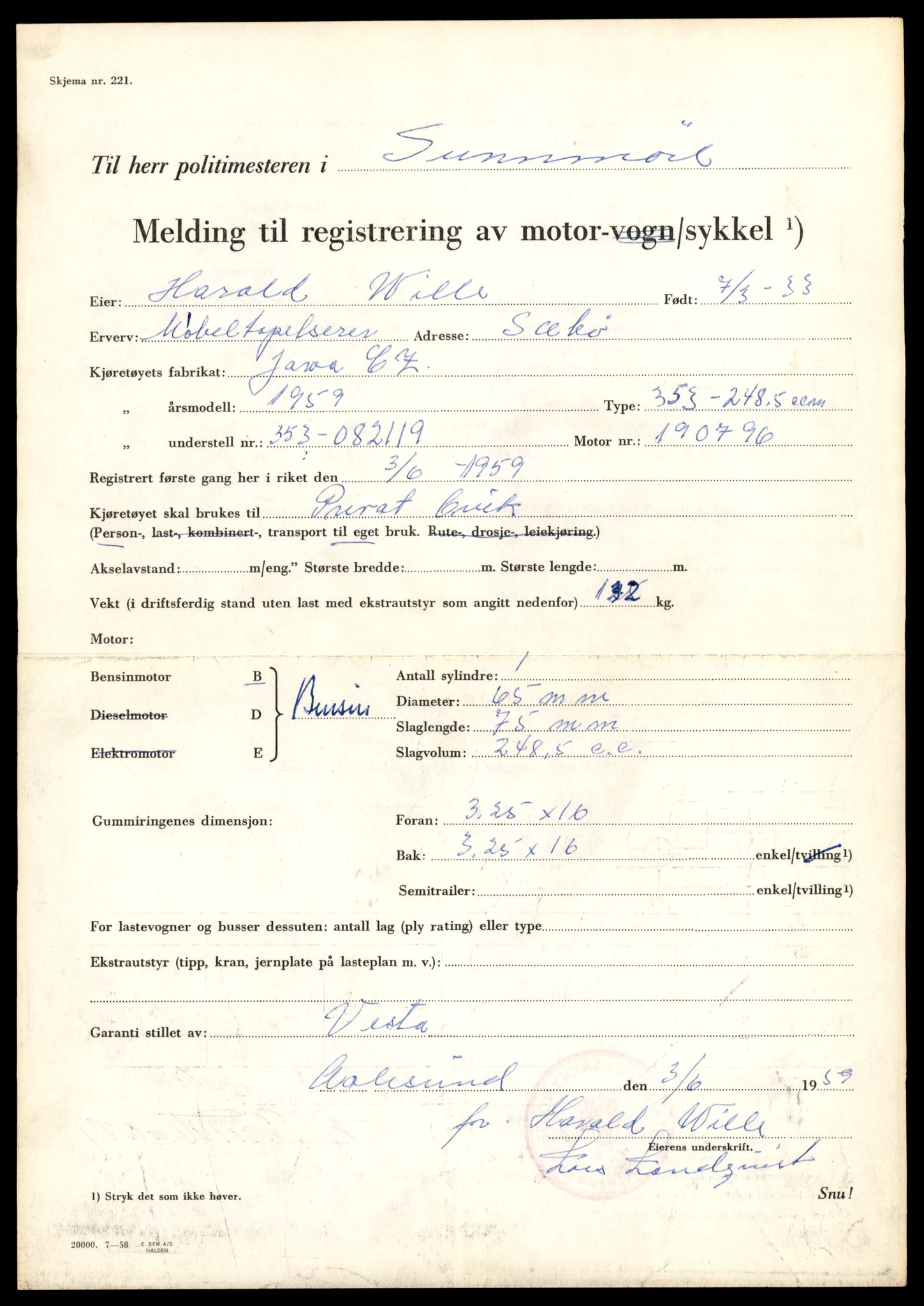 Møre og Romsdal vegkontor - Ålesund trafikkstasjon, AV/SAT-A-4099/F/Fe/L0041: Registreringskort for kjøretøy T 13710 - T 13905, 1927-1998, p. 1191