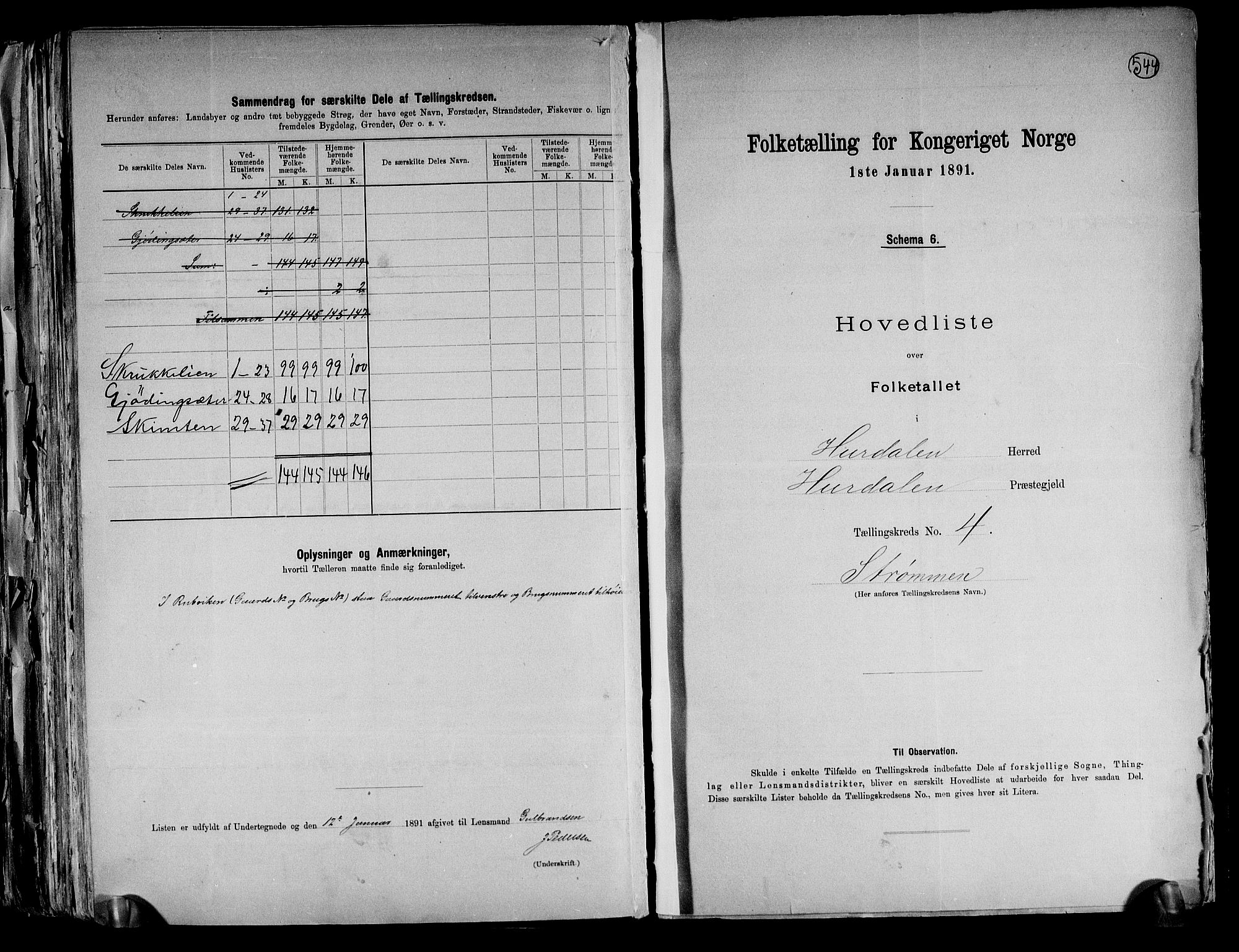 RA, 1891 census for 0239 Hurdal, 1891, p. 11