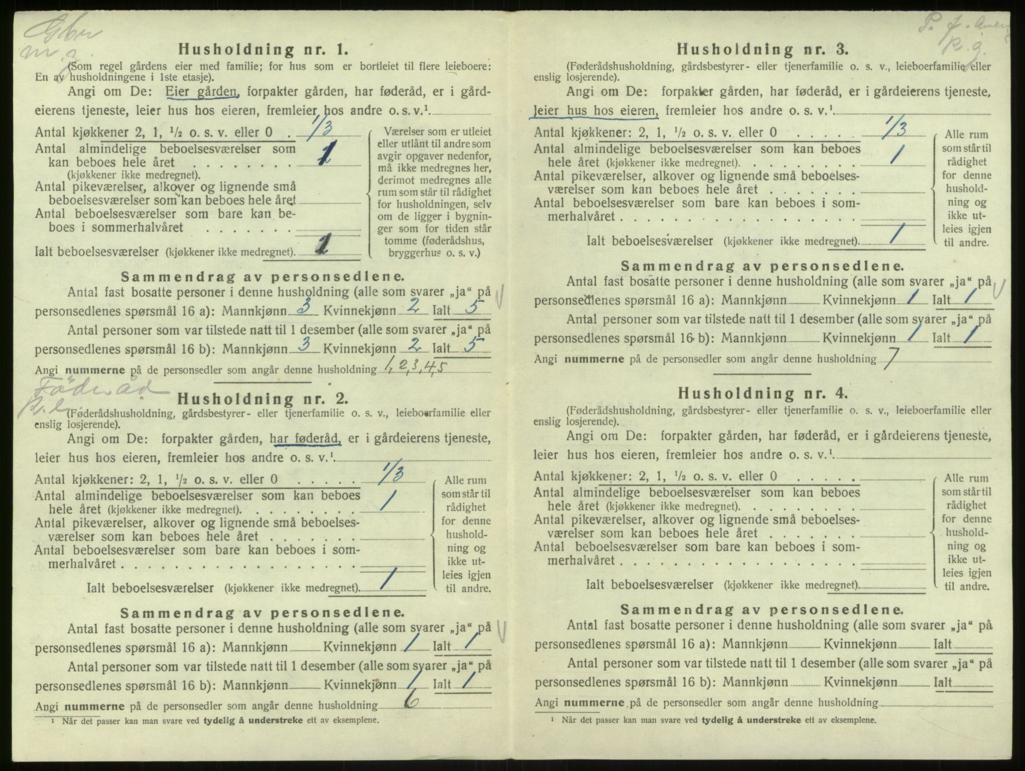 SAB, 1920 census for Hosanger, 1920, p. 612