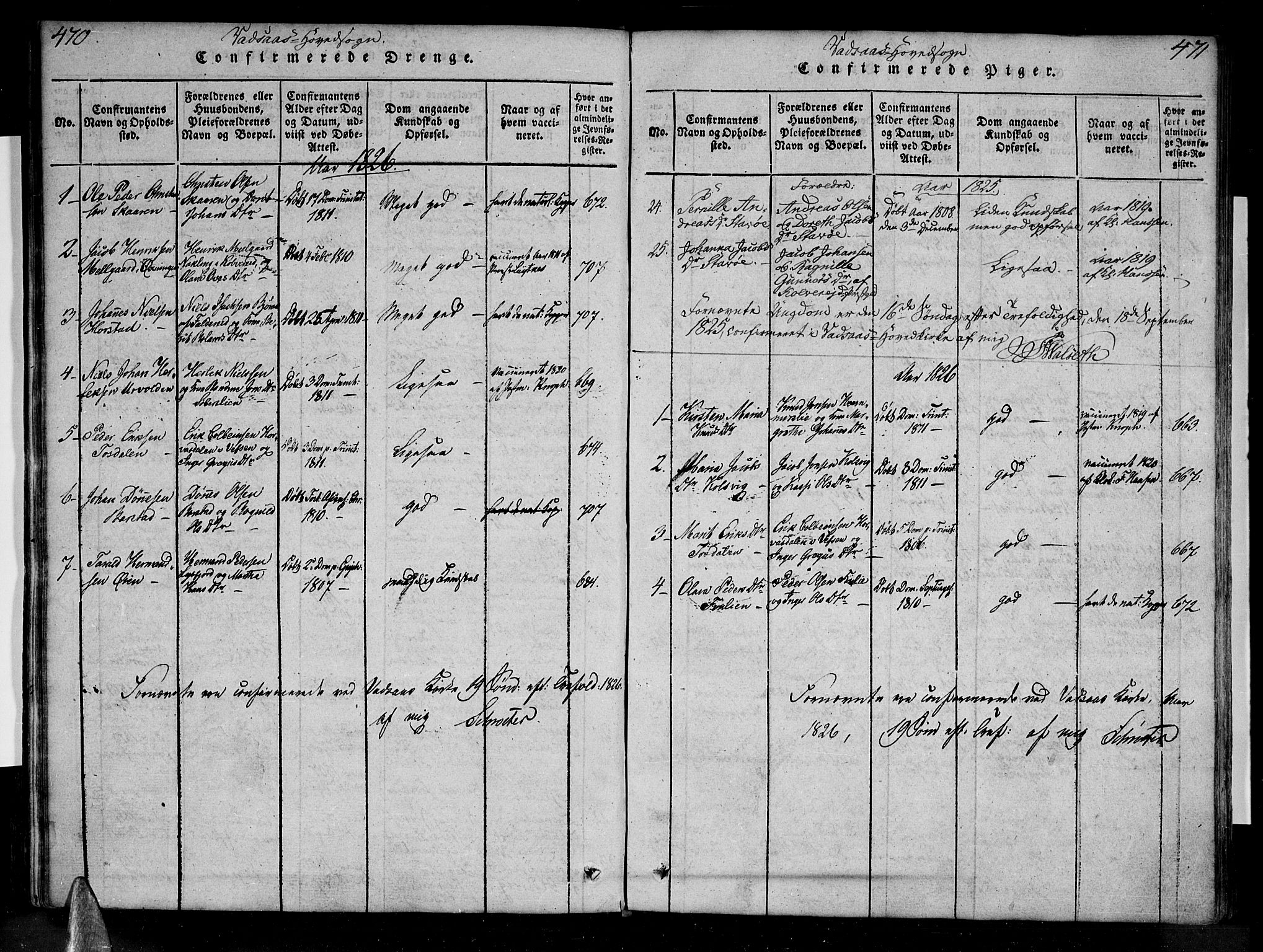 Ministerialprotokoller, klokkerbøker og fødselsregistre - Nordland, AV/SAT-A-1459/810/L0142: Parish register (official) no. 810A06 /1, 1819-1841, p. 470-471