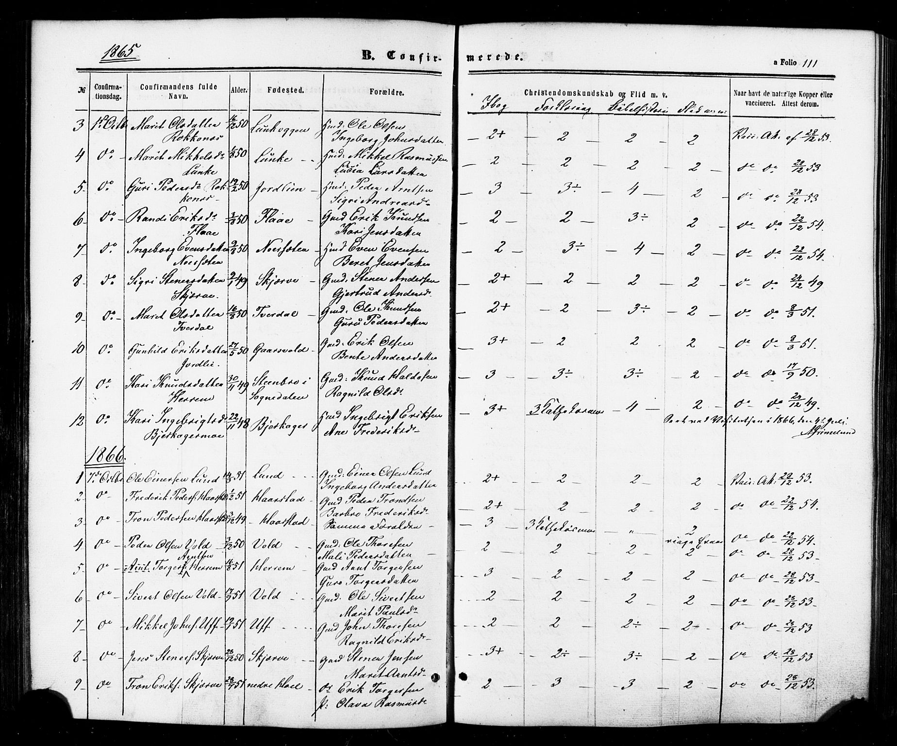 Ministerialprotokoller, klokkerbøker og fødselsregistre - Sør-Trøndelag, SAT/A-1456/674/L0870: Parish register (official) no. 674A02, 1861-1879, p. 111