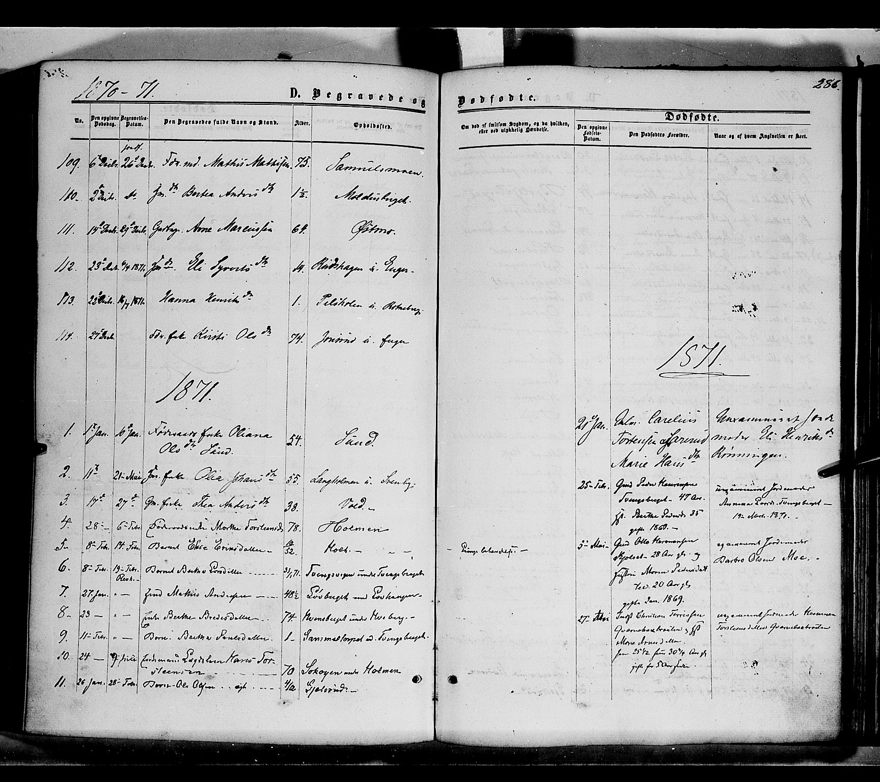 Grue prestekontor, SAH/PREST-036/H/Ha/Haa/L0010: Parish register (official) no. 10, 1864-1873, p. 286