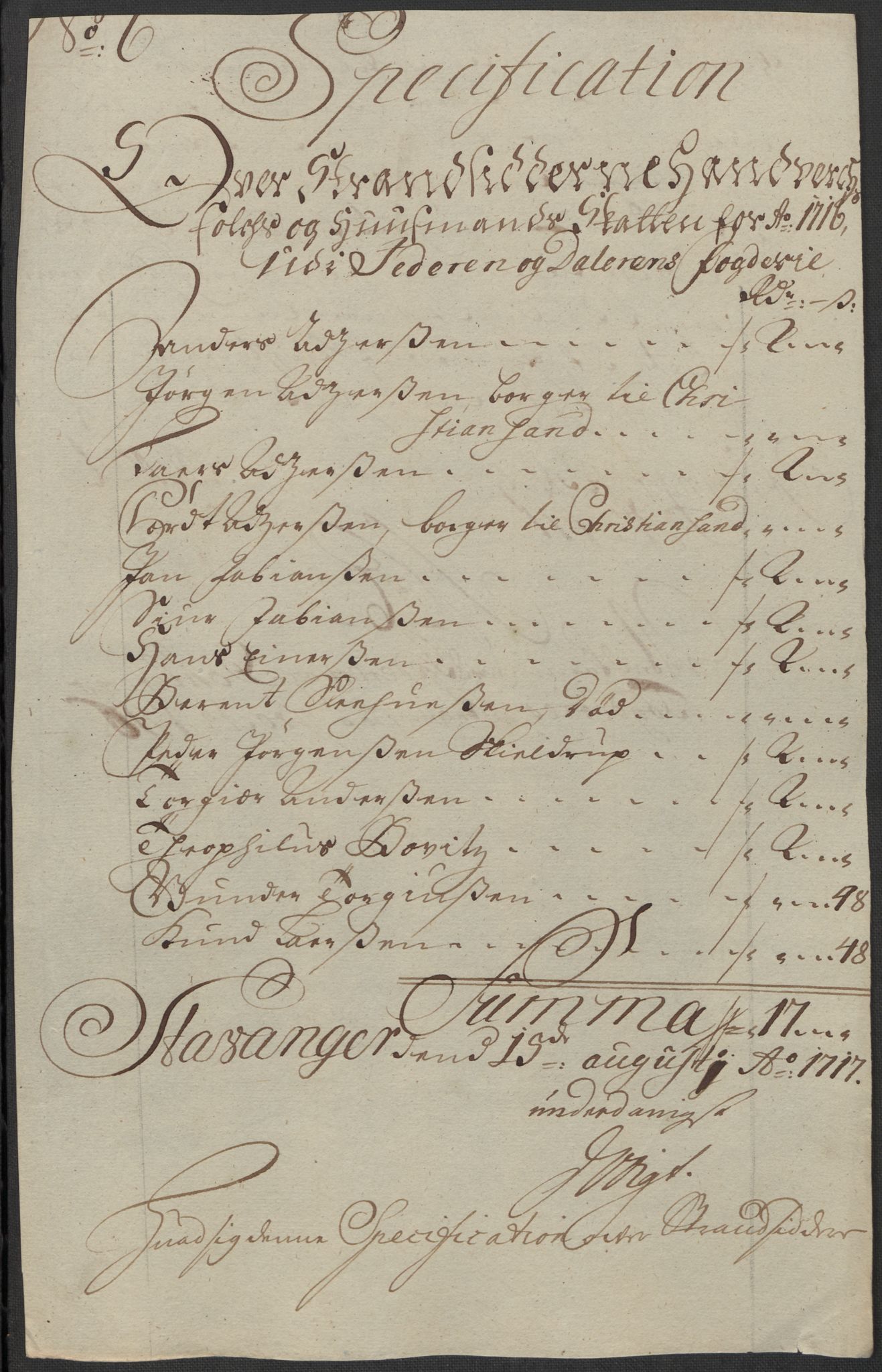 Rentekammeret inntil 1814, Reviderte regnskaper, Fogderegnskap, RA/EA-4092/R46/L2740: Fogderegnskap Jæren og Dalane, 1715-1716, p. 321