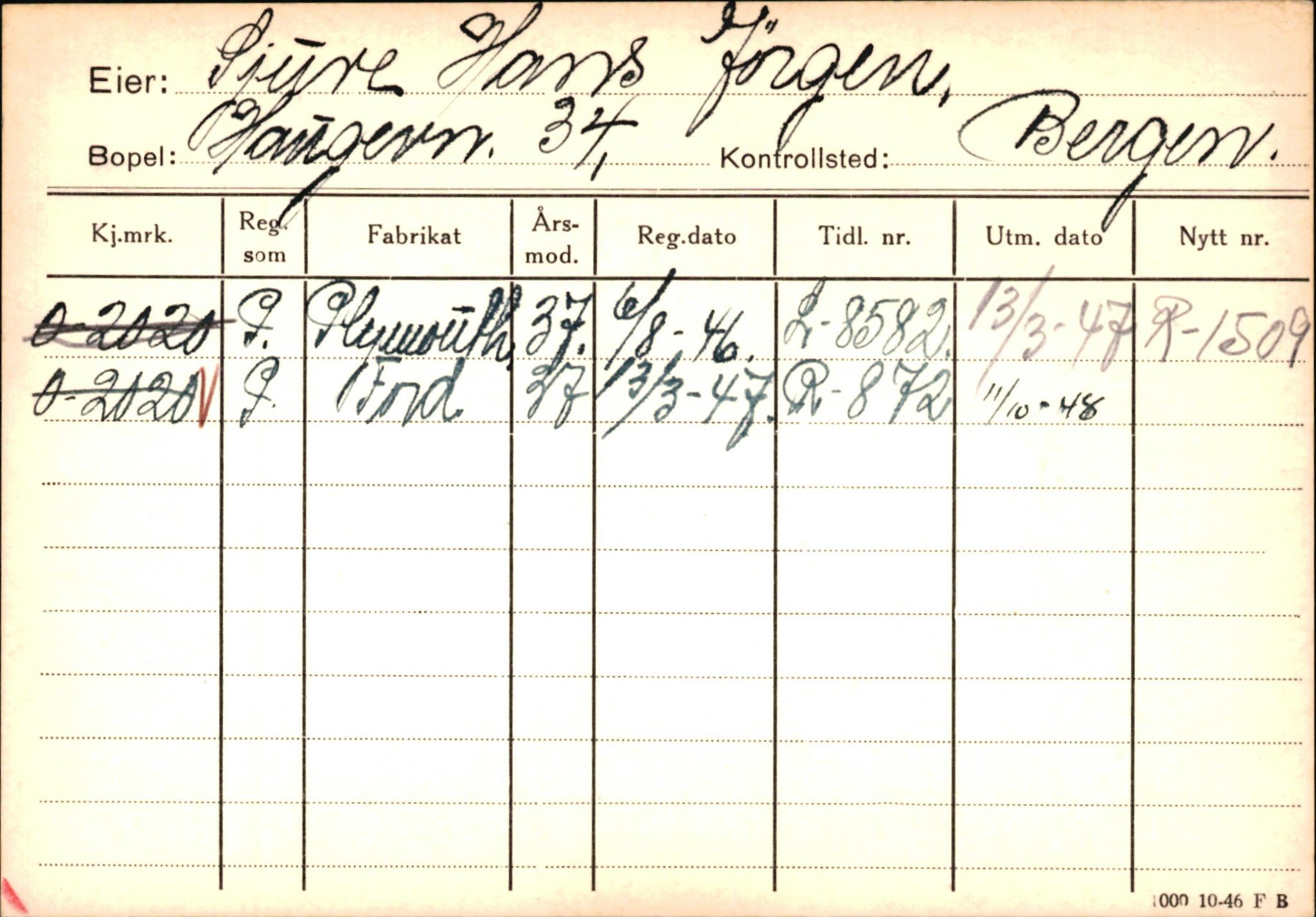 Statens vegvesen, Hordaland vegkontor, AV/SAB-A-5201/2/Hb/L0031: O-eierkort S, 1920-1971, p. 35