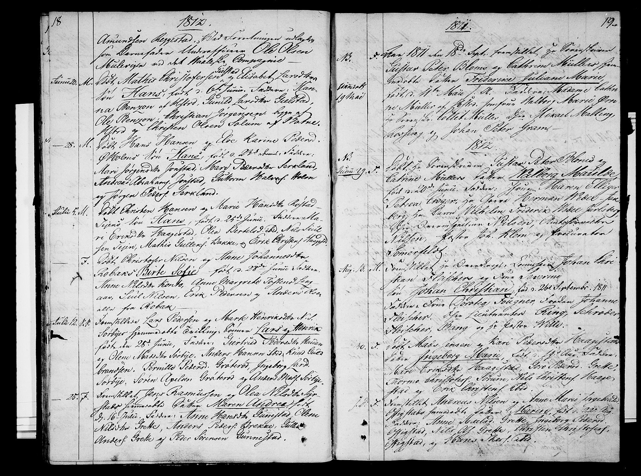 Våle kirkebøker, SAKO/A-334/F/Fa/L0006: Parish register (official) no. I 6, 1808-1814, p. 18-19