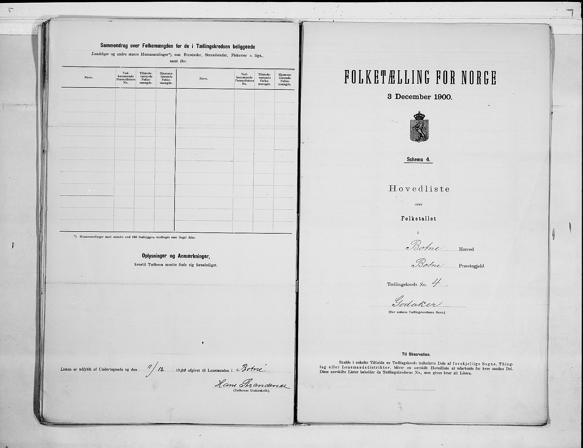 RA, 1900 census for Botne, 1900, p. 10