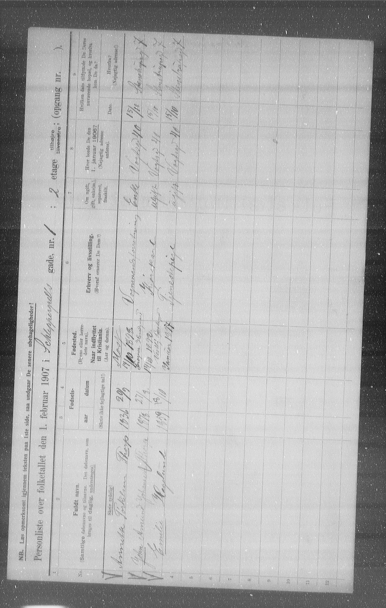 OBA, Municipal Census 1907 for Kristiania, 1907, p. 45832