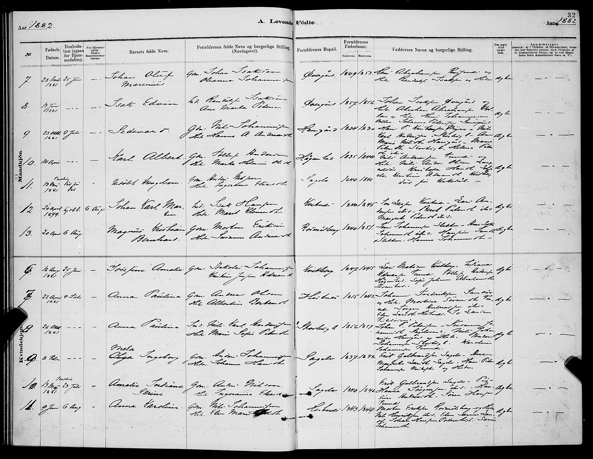Balsfjord sokneprestembete, SATØ/S-1303/G/Ga/L0007klokker: Parish register (copy) no. 7, 1878-1889, p. 32