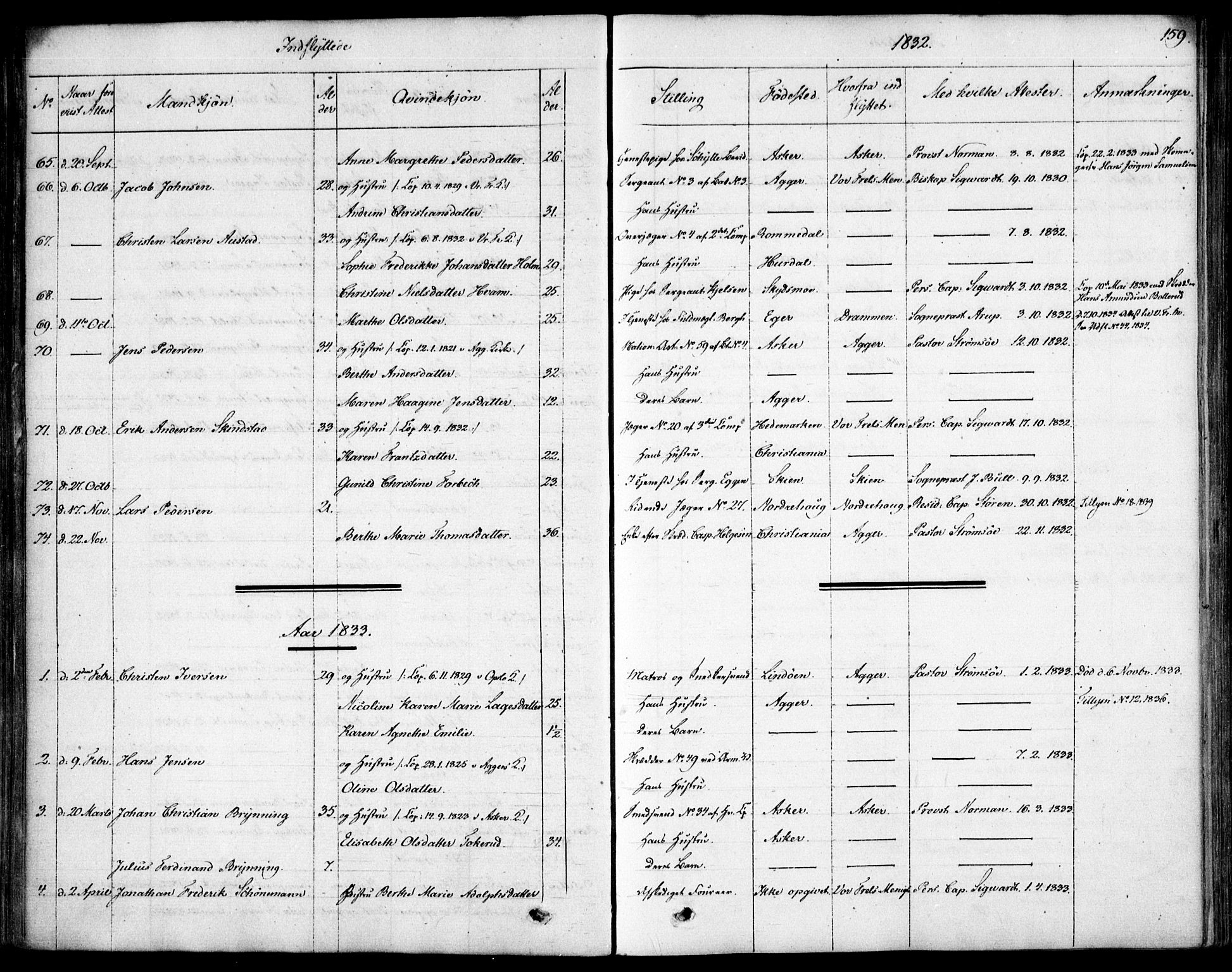 Garnisonsmenigheten Kirkebøker, AV/SAO-A-10846/F/Fa/L0007: Parish register (official) no. 7, 1828-1881, p. 159