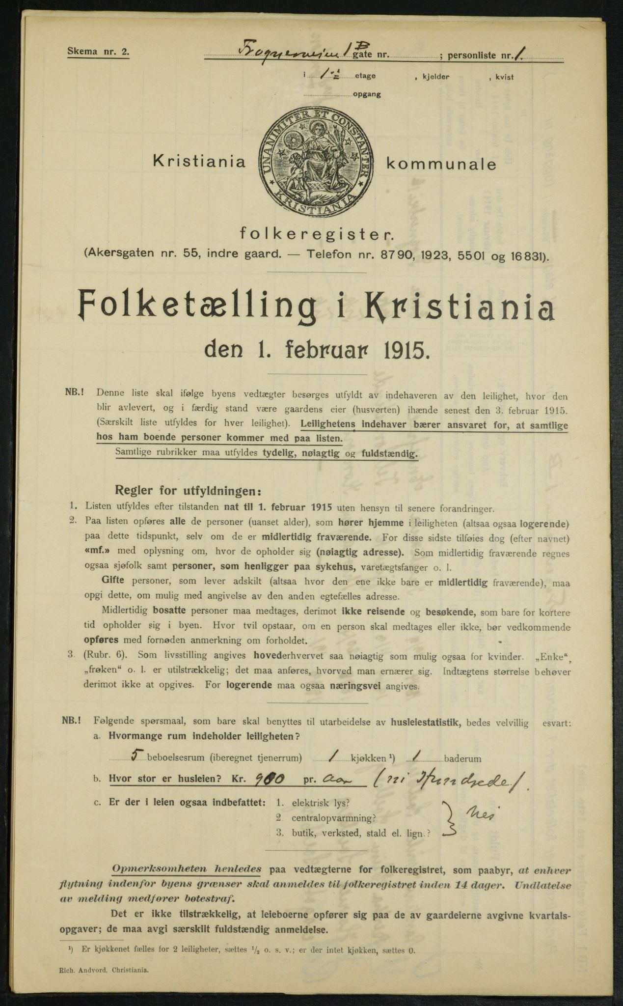 OBA, Municipal Census 1915 for Kristiania, 1915, p. 26788