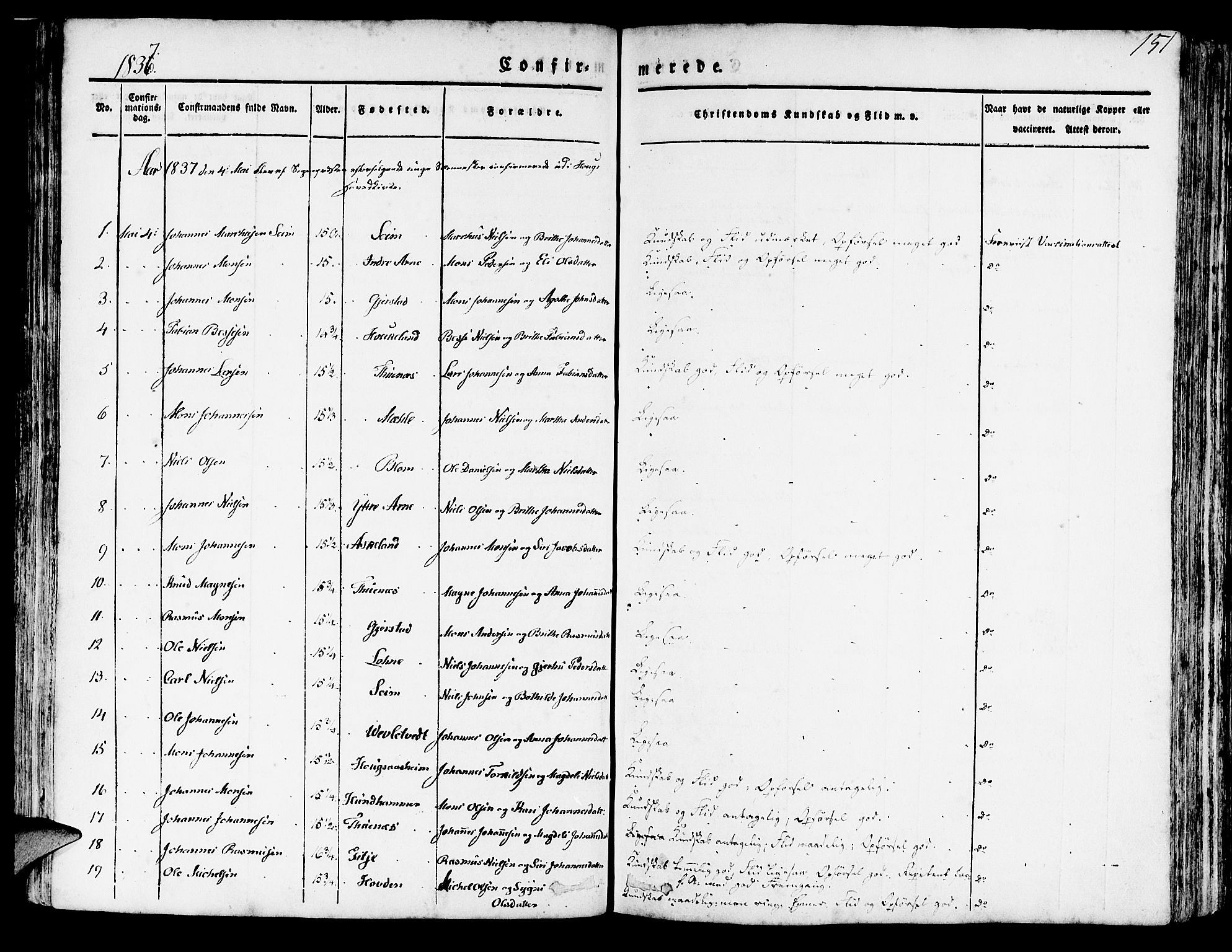 Haus sokneprestembete, SAB/A-75601/H/Haa: Parish register (official) no. A 14, 1827-1838, p. 151