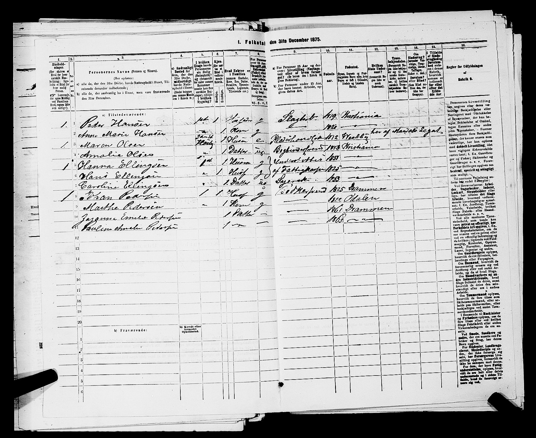 RA, 1875 census for 0301 Kristiania, 1875, p. 1937