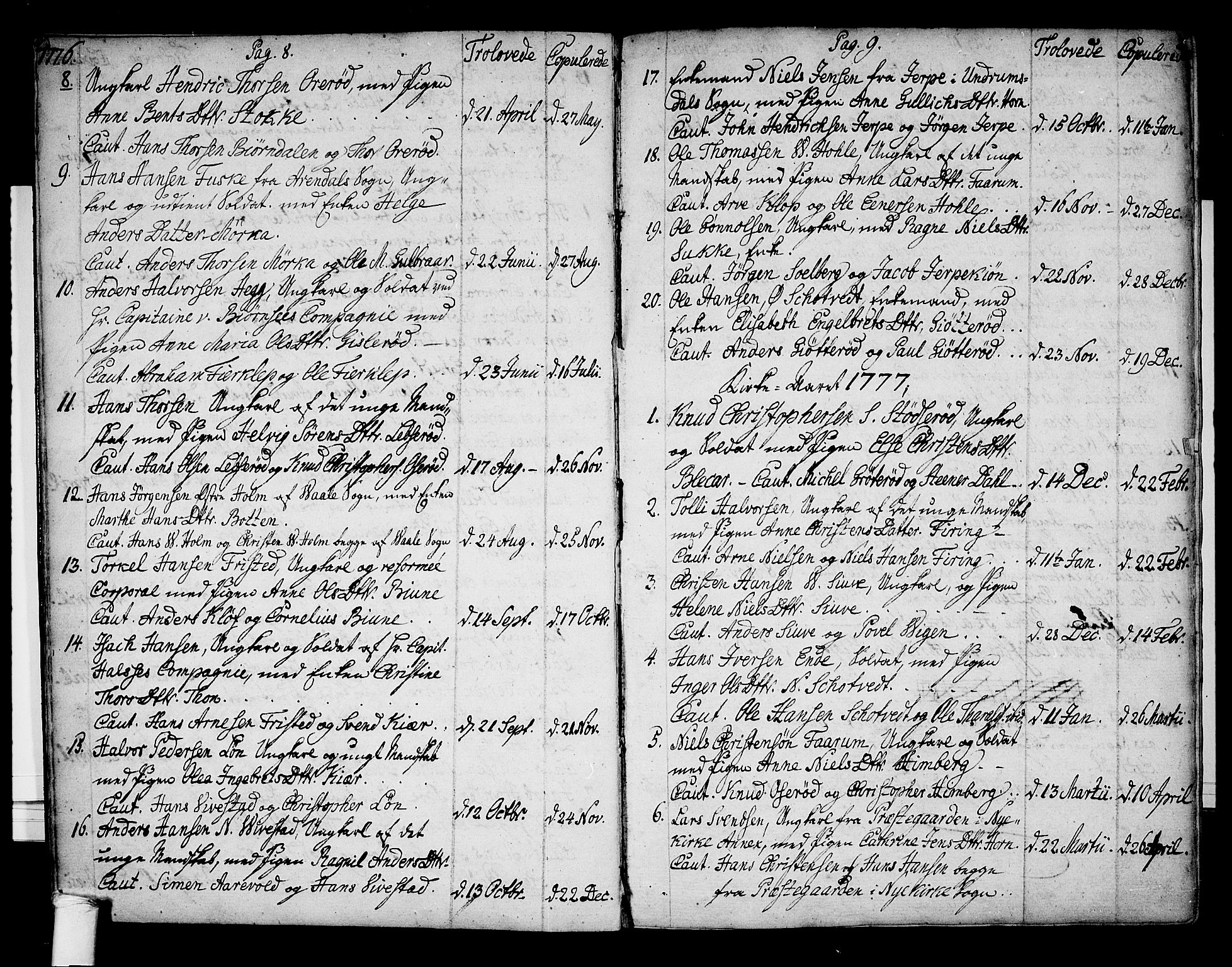 Ramnes kirkebøker, AV/SAKO-A-314/F/Fa/L0002: Parish register (official) no. I 2, 1773-1790, p. 8-9