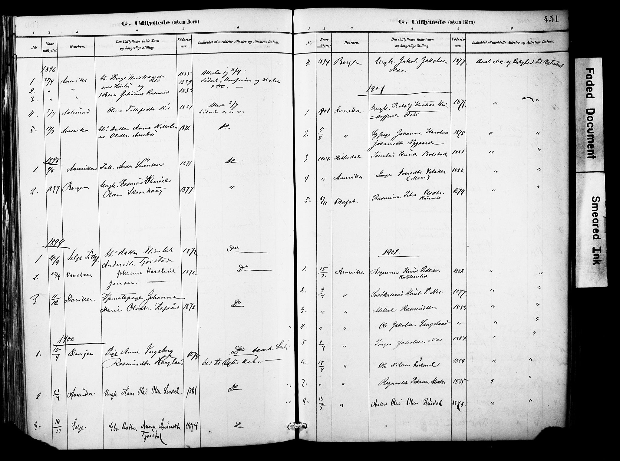 Eid sokneprestembete, SAB/A-82301/H/Haa/Haab/L0001: Parish register (official) no. B 1, 1879-1906, p. 451