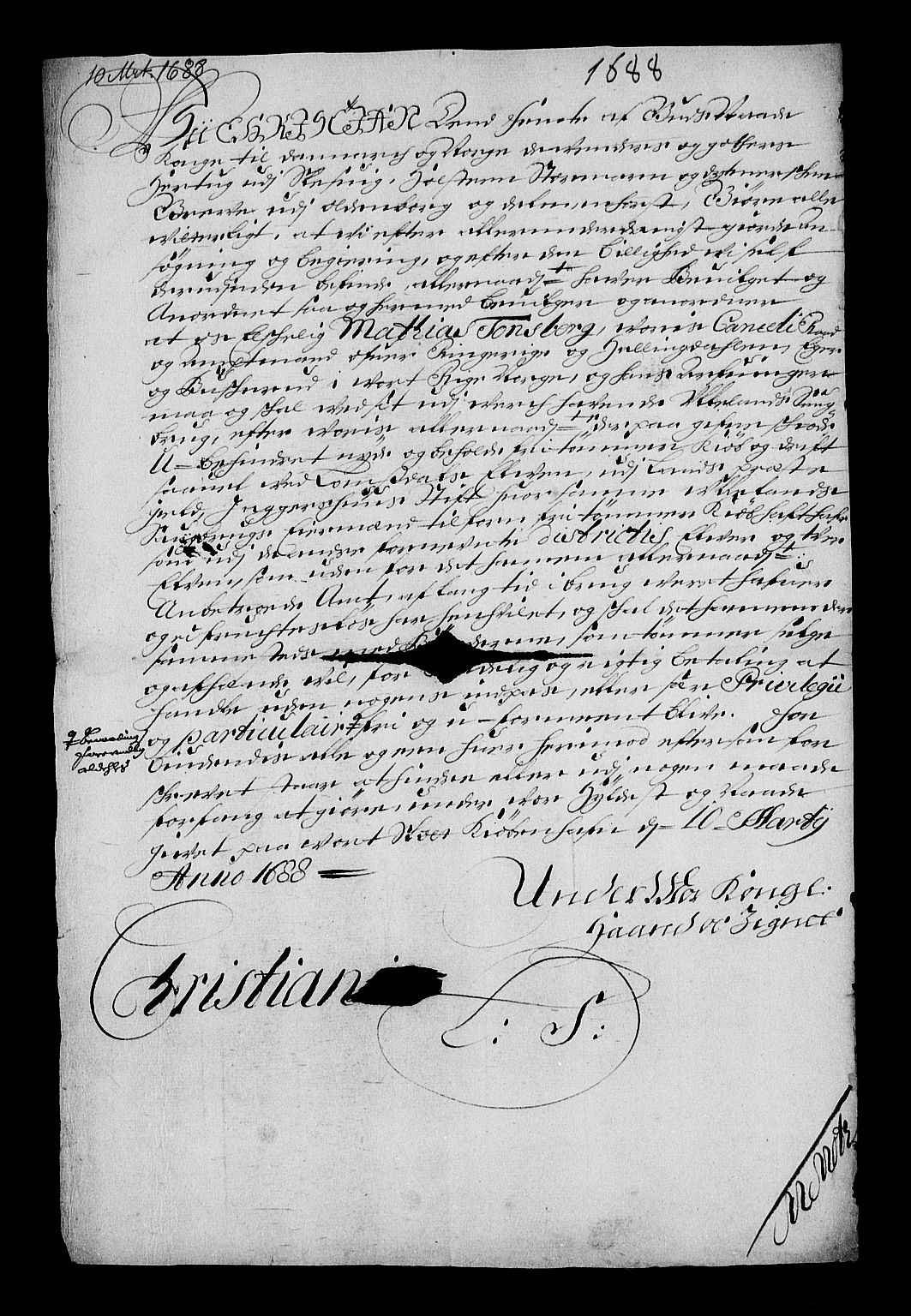 Stattholderembetet 1572-1771, RA/EA-2870/Af/L0002: Avskrifter av vedlegg til originale supplikker, nummerert i samsvar med supplikkbøkene, 1687-1689, p. 154