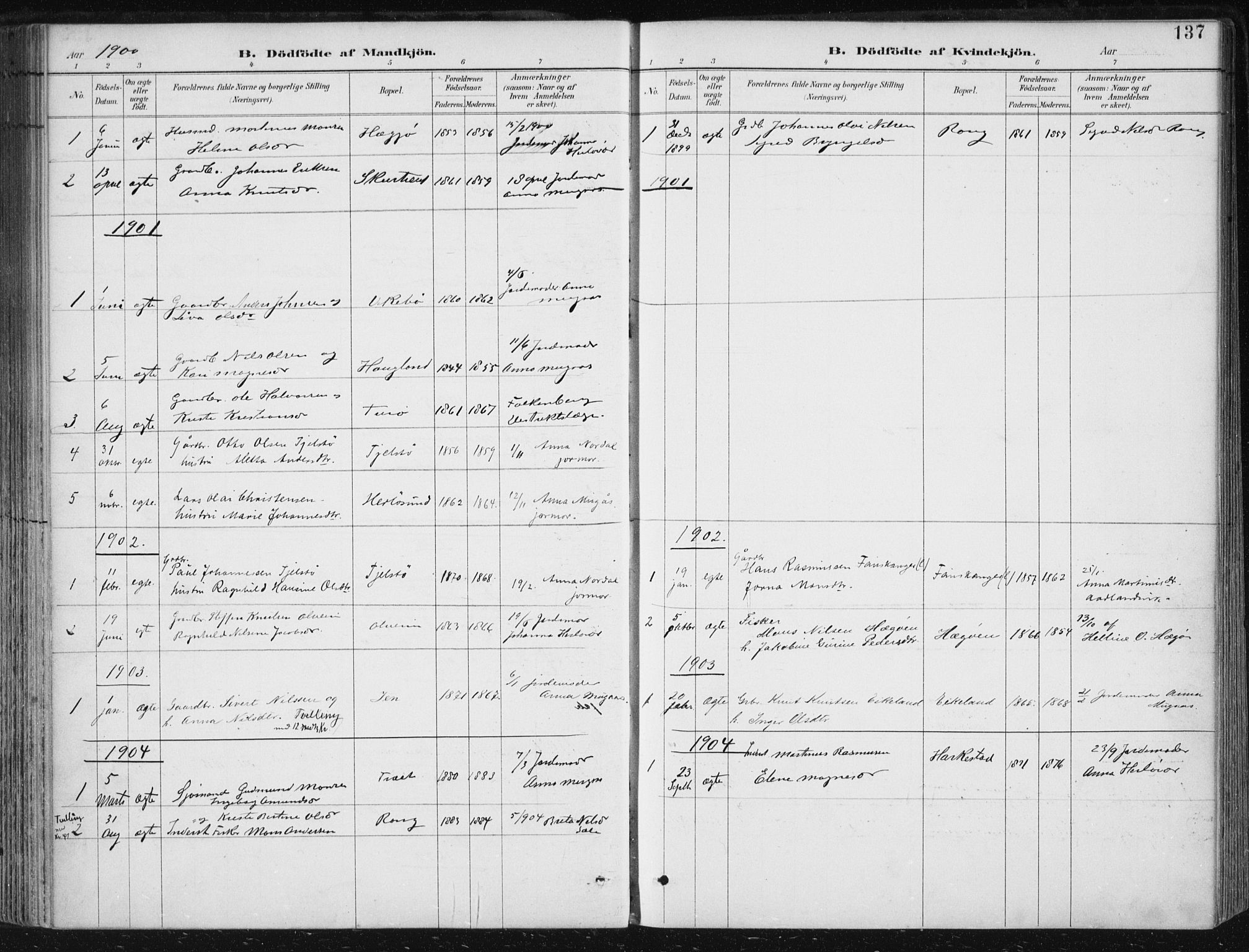 Herdla Sokneprestembete, SAB/A-75701/H/Haa: Parish register (official) no. A 4, 1891-1905, p. 137