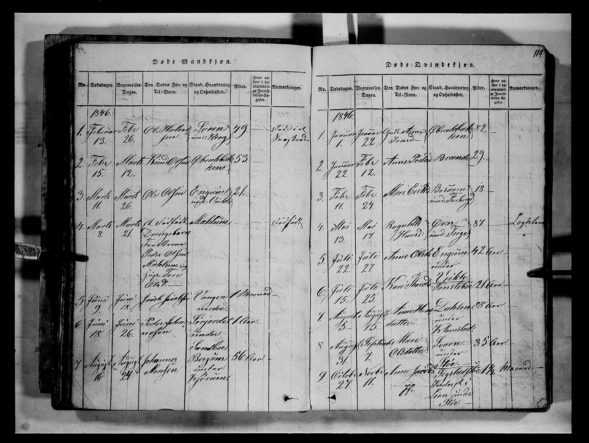 Fron prestekontor, SAH/PREST-078/H/Ha/Hab/L0002: Parish register (copy) no. 2, 1816-1850, p. 114