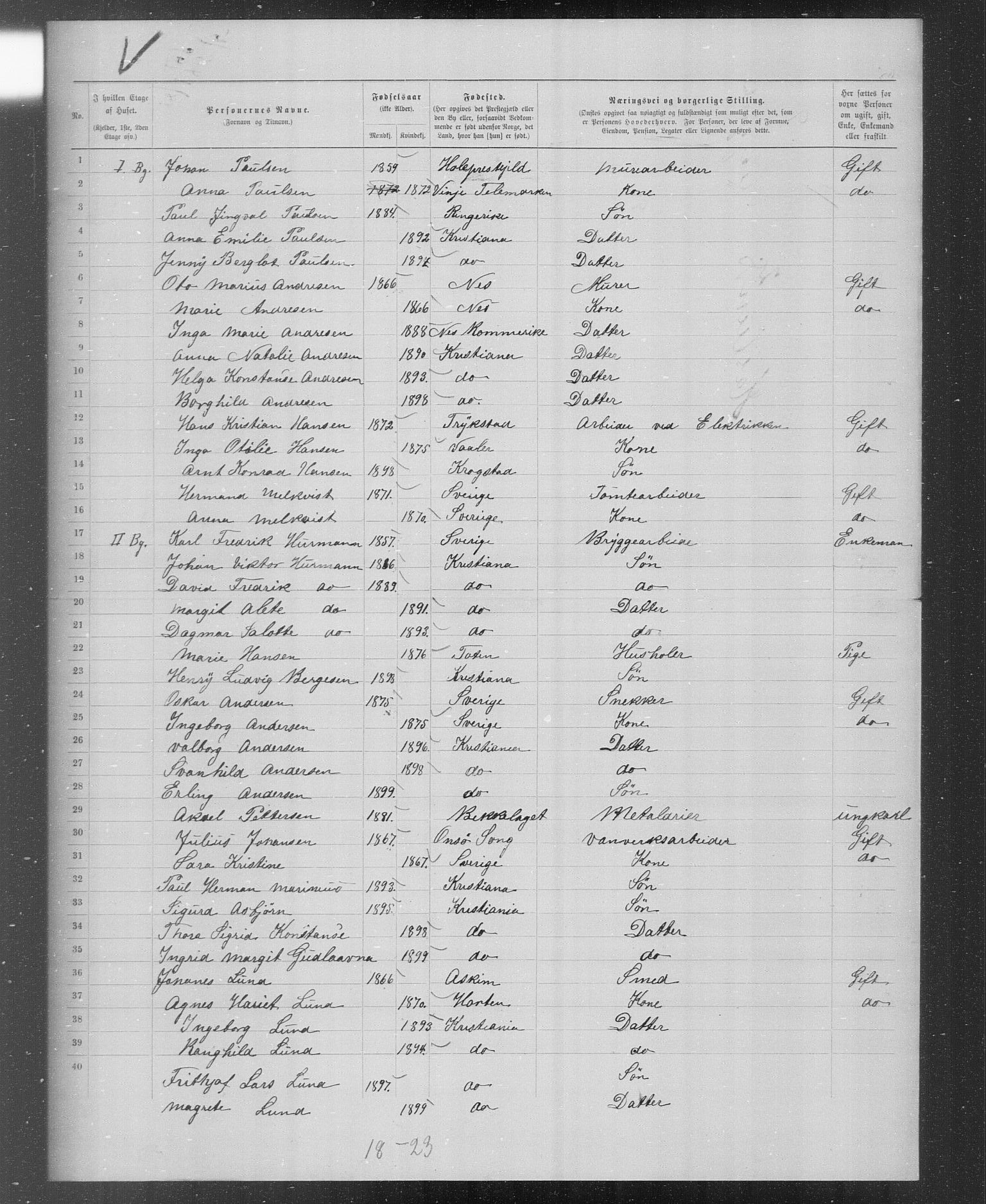 OBA, Municipal Census 1899 for Kristiania, 1899, p. 4716