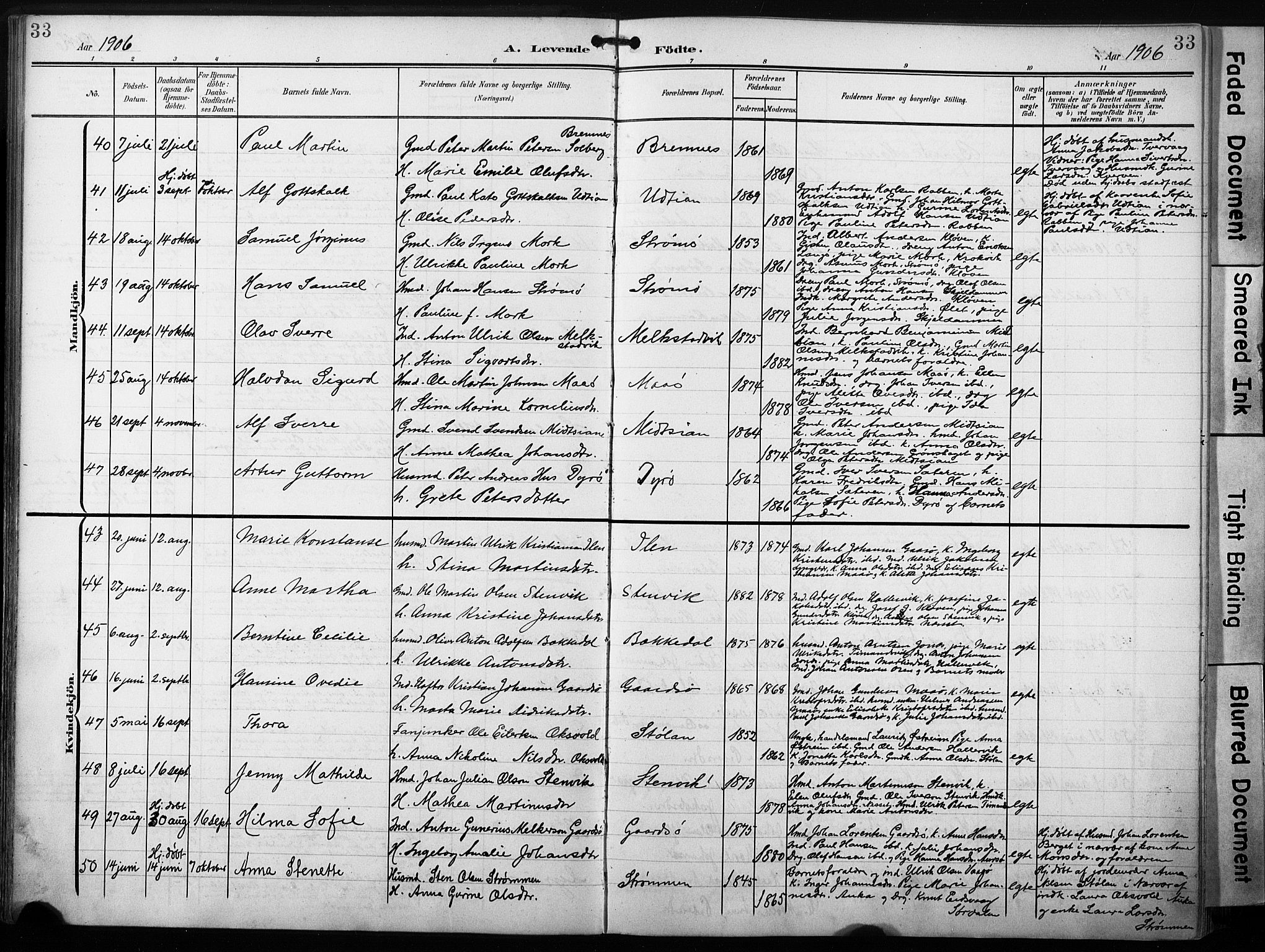 Ministerialprotokoller, klokkerbøker og fødselsregistre - Sør-Trøndelag, AV/SAT-A-1456/640/L0580: Parish register (official) no. 640A05, 1902-1910, p. 33