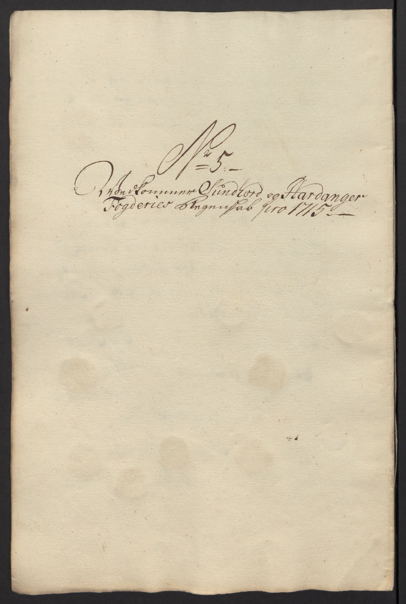 Rentekammeret inntil 1814, Reviderte regnskaper, Fogderegnskap, AV/RA-EA-4092/R48/L2991: Fogderegnskap Sunnhordland og Hardanger, 1715, p. 56