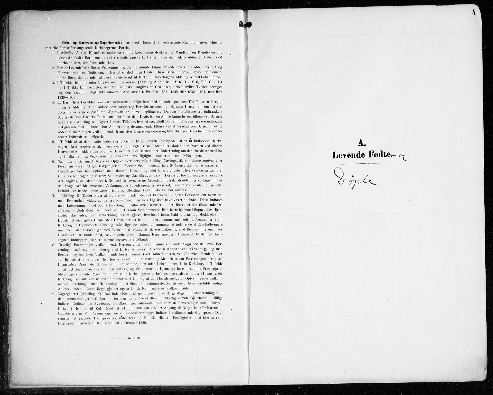 Korskirken sokneprestembete, SAB/A-76101/H/Haa: Parish register (official) no. B 10, 1909-1923, p. 4