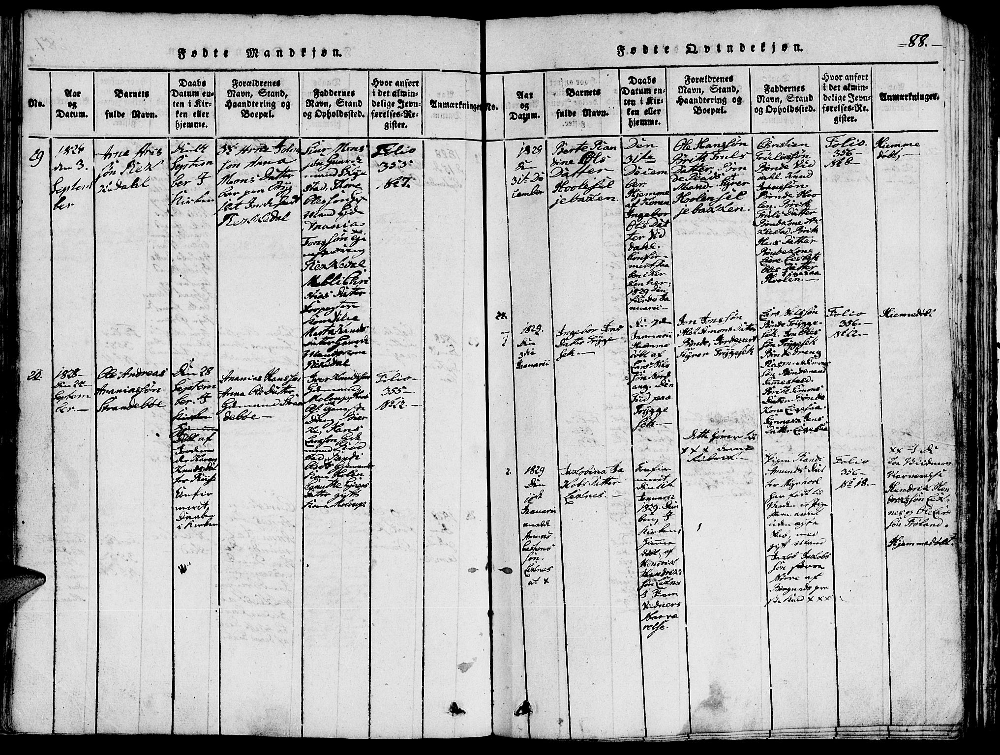 Ministerialprotokoller, klokkerbøker og fødselsregistre - Møre og Romsdal, AV/SAT-A-1454/515/L0207: Parish register (official) no. 515A03, 1819-1829, p. 88