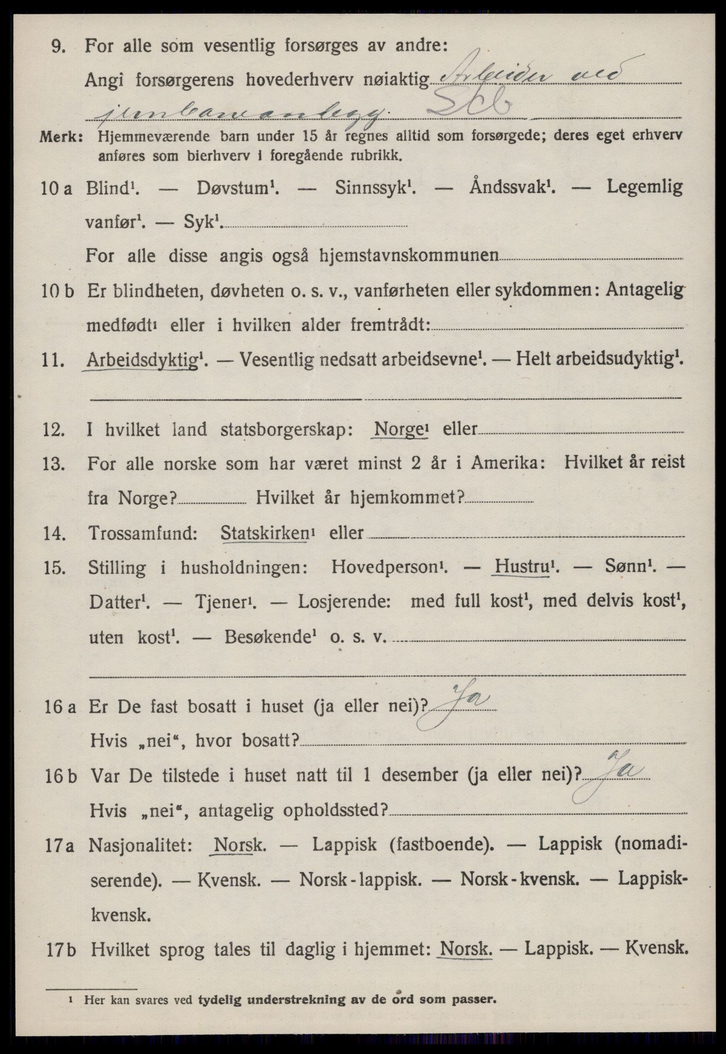 SAT, 1920 census for Oppdal, 1920, p. 5310