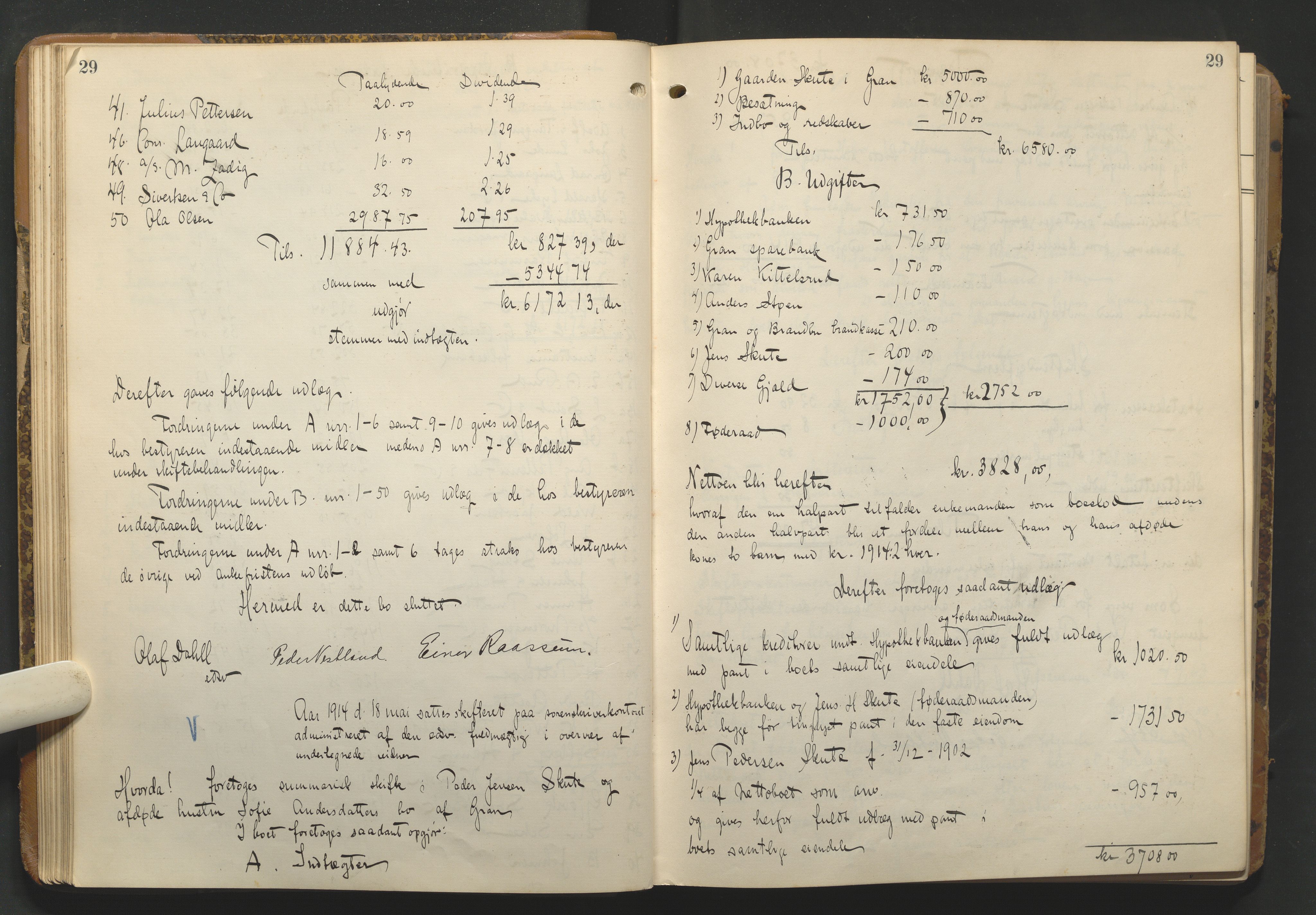 Hadeland og Land tingrett, AV/SAH-TING-010/J/Jd/L0005: Skifteutlodningsprotokoll, 1913-1924, p. 28