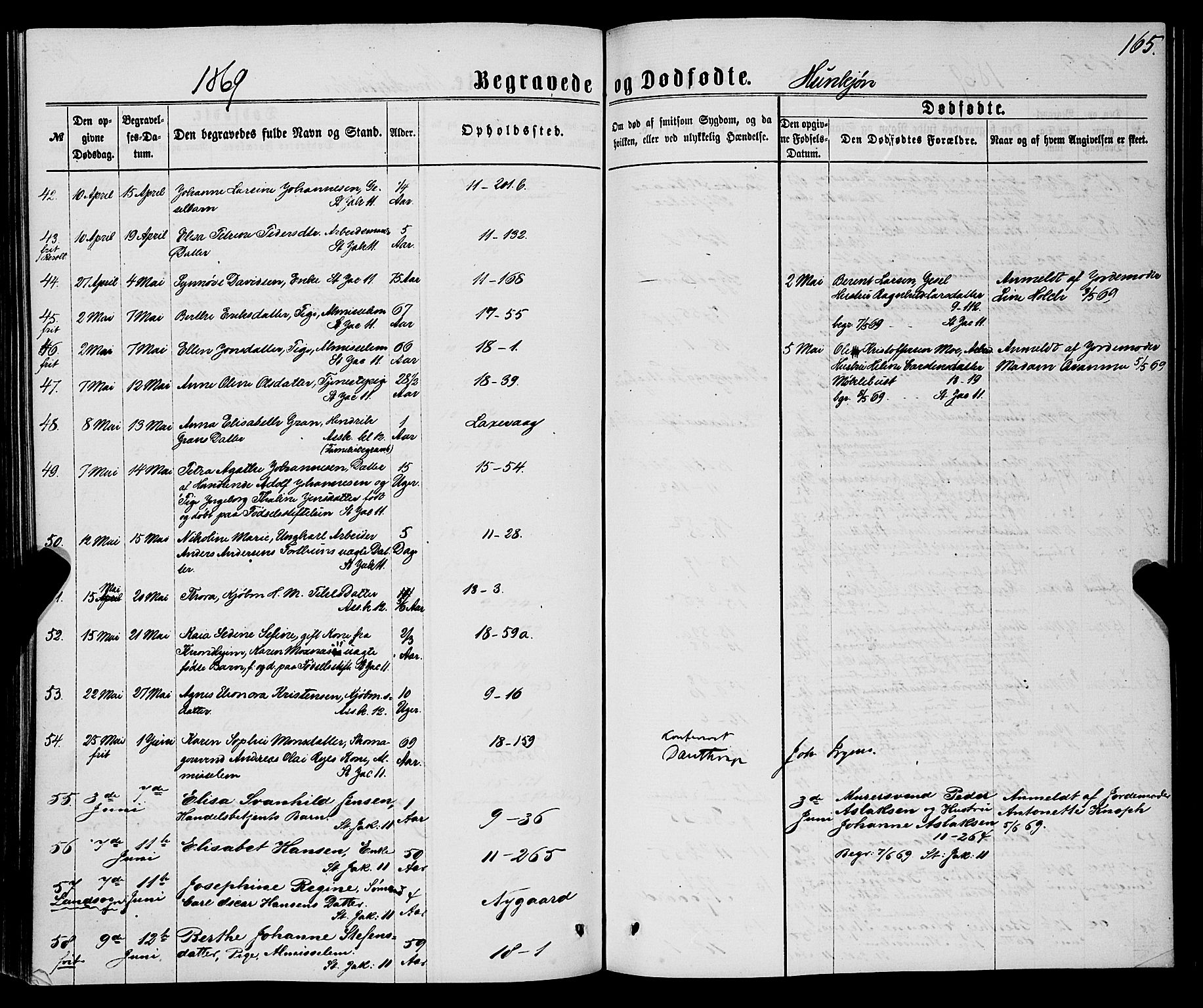 Domkirken sokneprestembete, AV/SAB-A-74801/H/Haa/L0042: Parish register (official) no. E 3, 1863-1876, p. 165