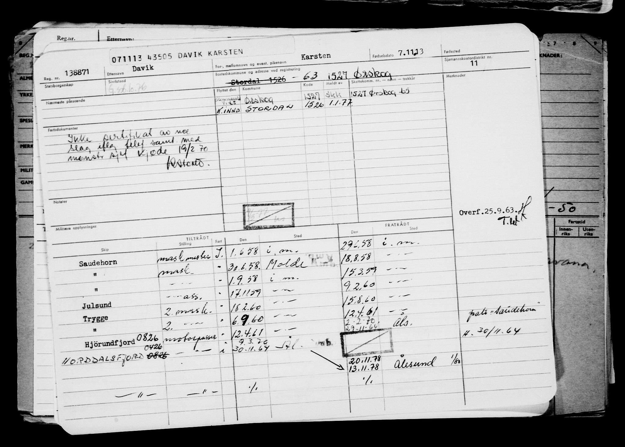 Direktoratet for sjømenn, AV/RA-S-3545/G/Gb/L0116: Hovedkort, 1913, p. 424