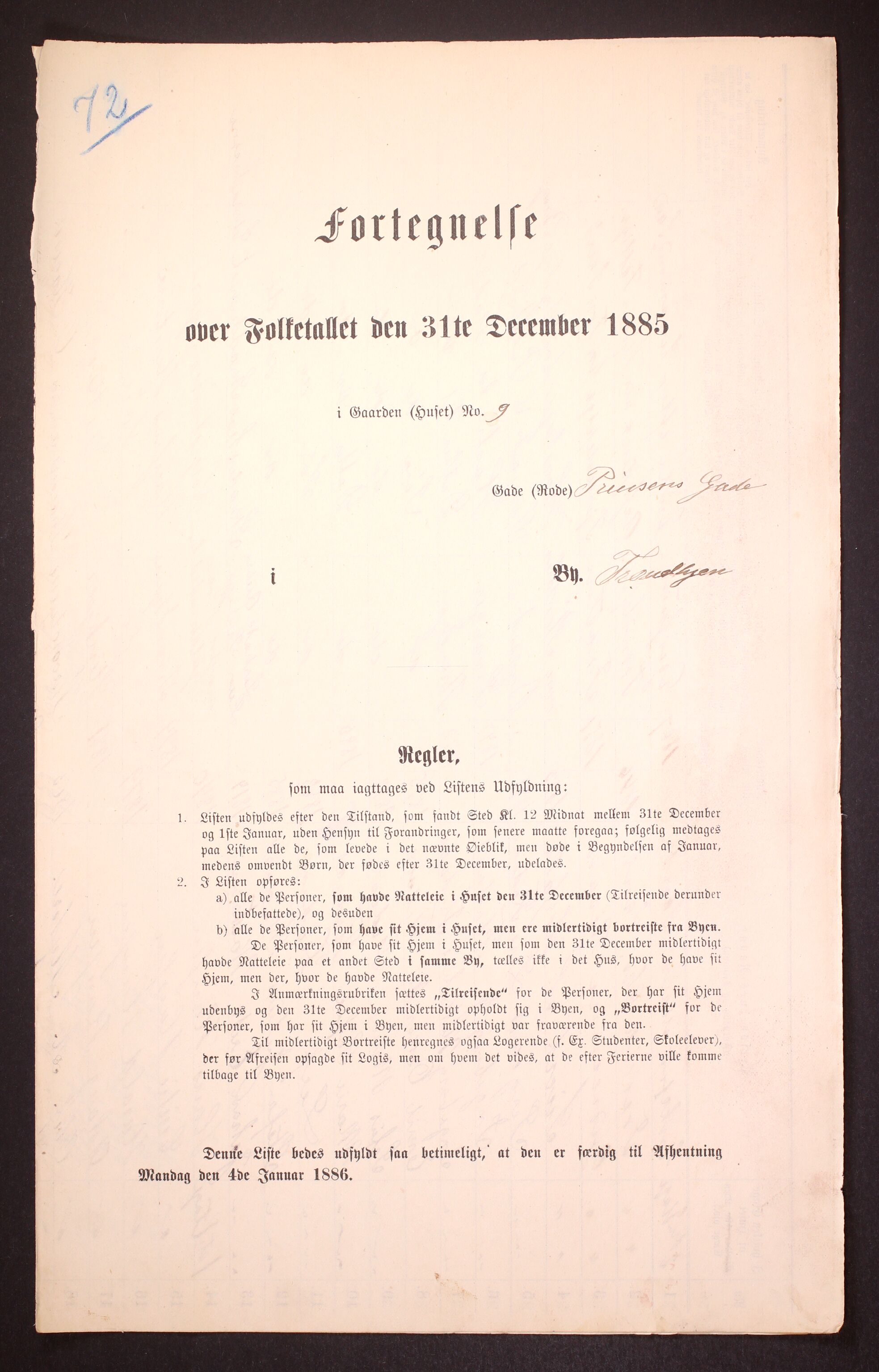 SAT, 1885 census for 1601 Trondheim, 1885, p. 1271