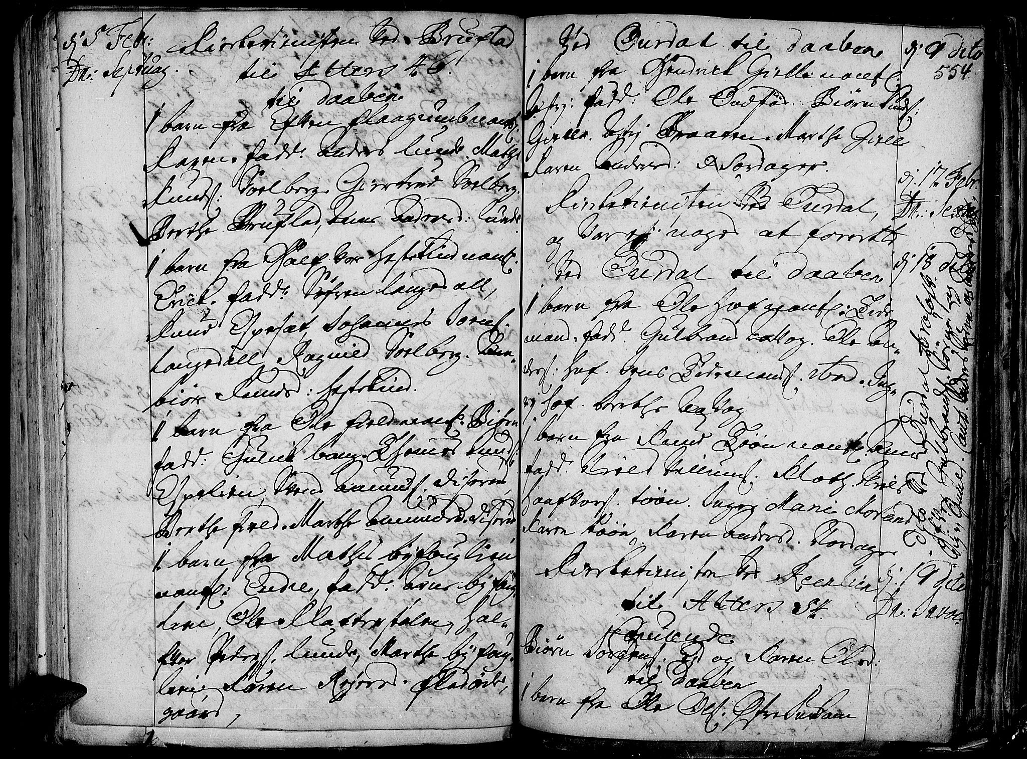 Aurdal prestekontor, SAH/PREST-126/H/Ha/Haa/L0001: Parish register (official) no. 1-3, 1692-1730, p. 554