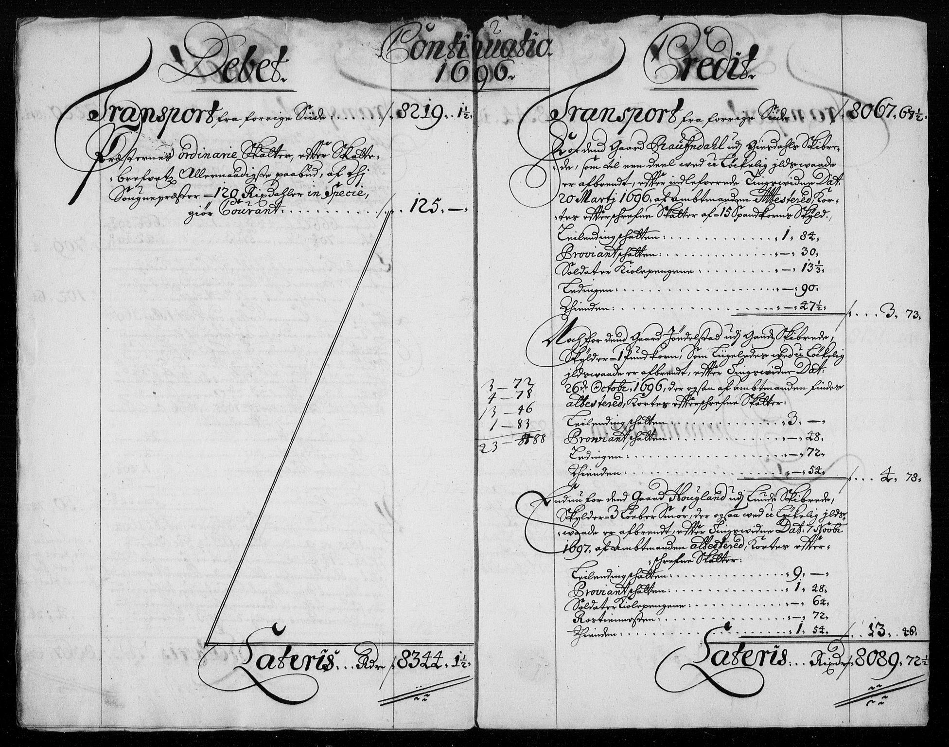 Rentekammeret inntil 1814, Reviderte regnskaper, Fogderegnskap, AV/RA-EA-4092/R46/L2728: Fogderegnskap Jæren og Dalane, 1694-1696, p. 404