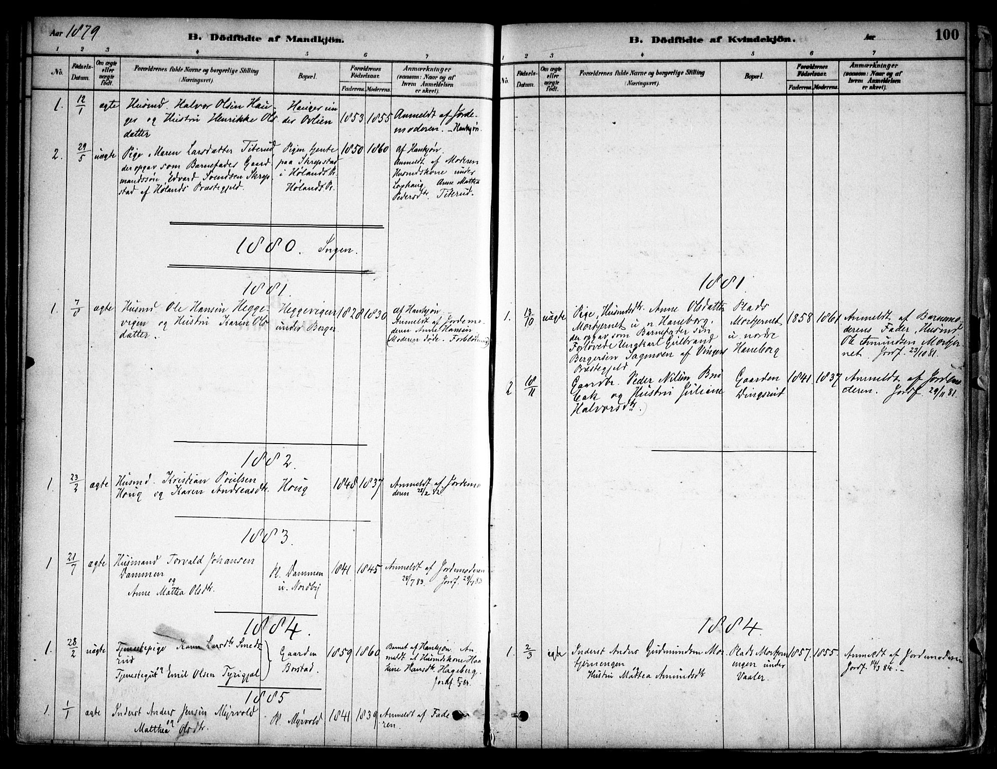 Aurskog prestekontor Kirkebøker, AV/SAO-A-10304a/F/Fa/L0008: Parish register (official) no. I 8, 1878-1937, p. 100