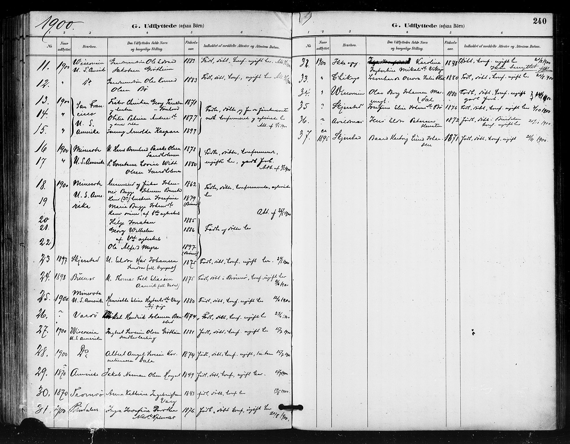 Ministerialprotokoller, klokkerbøker og fødselsregistre - Nordland, SAT/A-1459/812/L0178: Parish register (official) no. 812A07, 1886-1900, p. 240