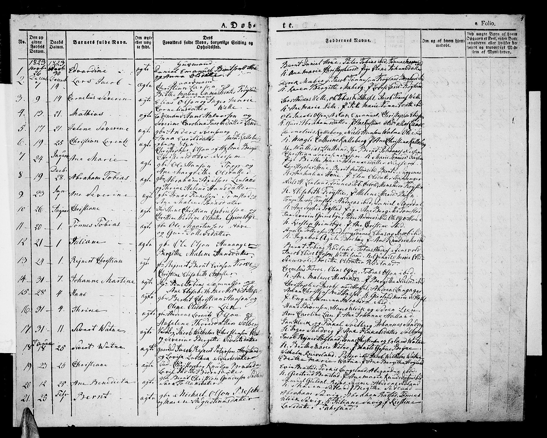 Lista sokneprestkontor, SAK/1111-0027/F/Fa/L0008: Parish register (official) no. A 8, 1823-1835, p. 4
