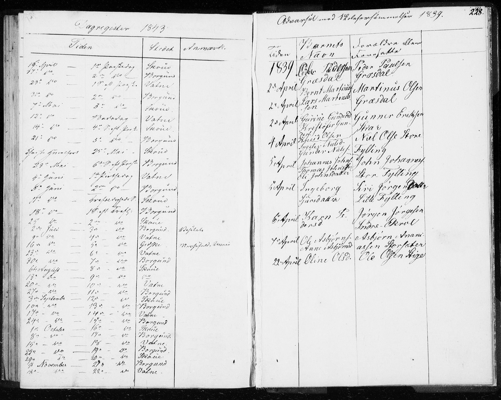 Ministerialprotokoller, klokkerbøker og fødselsregistre - Møre og Romsdal, AV/SAT-A-1454/528/L0414: Curate's parish register no. 528B02, 1833-1844, p. 228