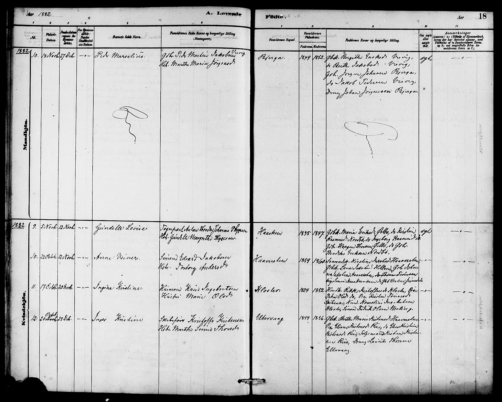 Rennesøy sokneprestkontor, AV/SAST-A -101827/H/Ha/Haa/L0007: Parish register (official) no. A 7, 1878-1884, p. 18