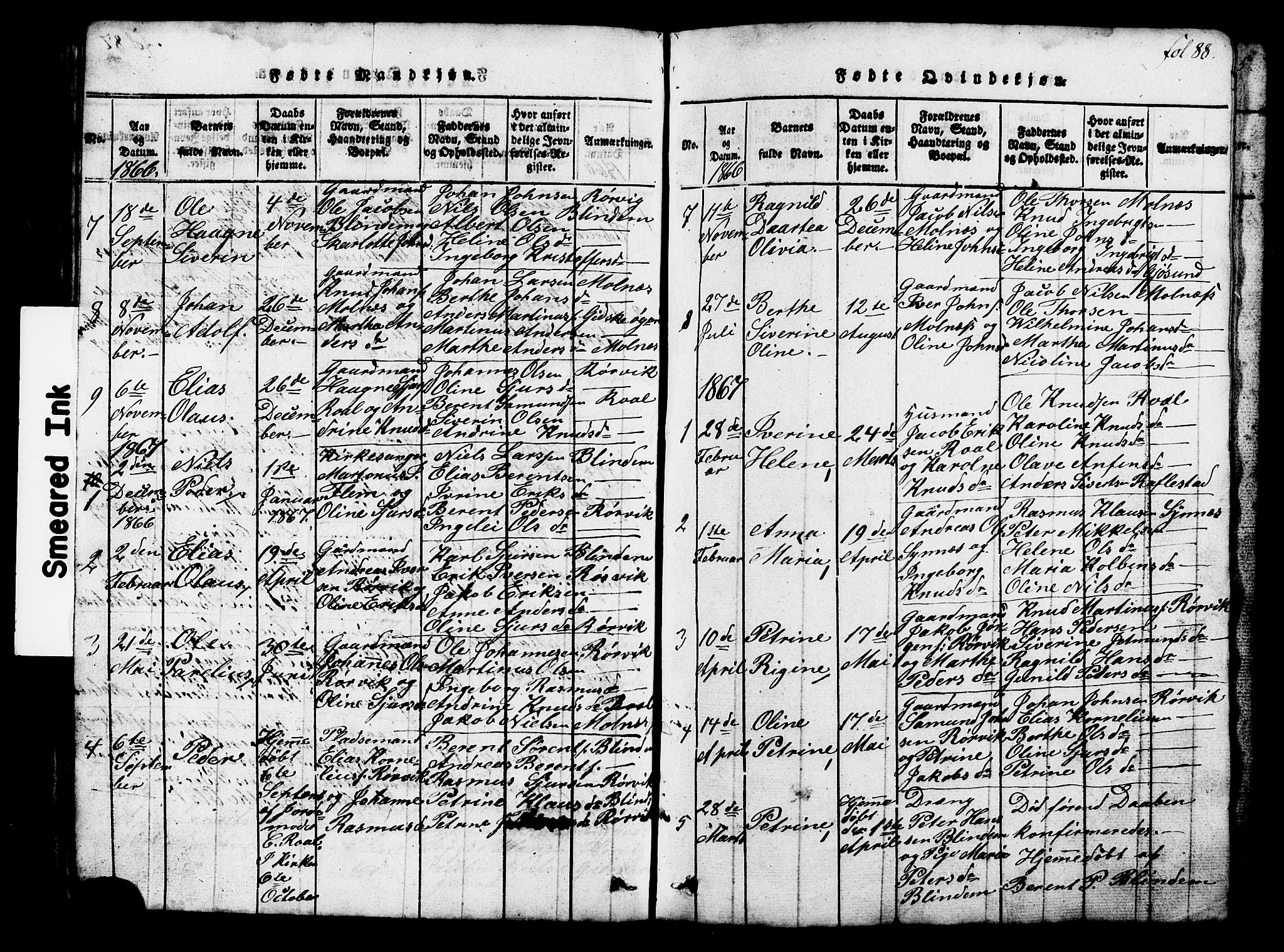 Ministerialprotokoller, klokkerbøker og fødselsregistre - Møre og Romsdal, SAT/A-1454/537/L0520: Parish register (copy) no. 537C01, 1819-1868, p. 88