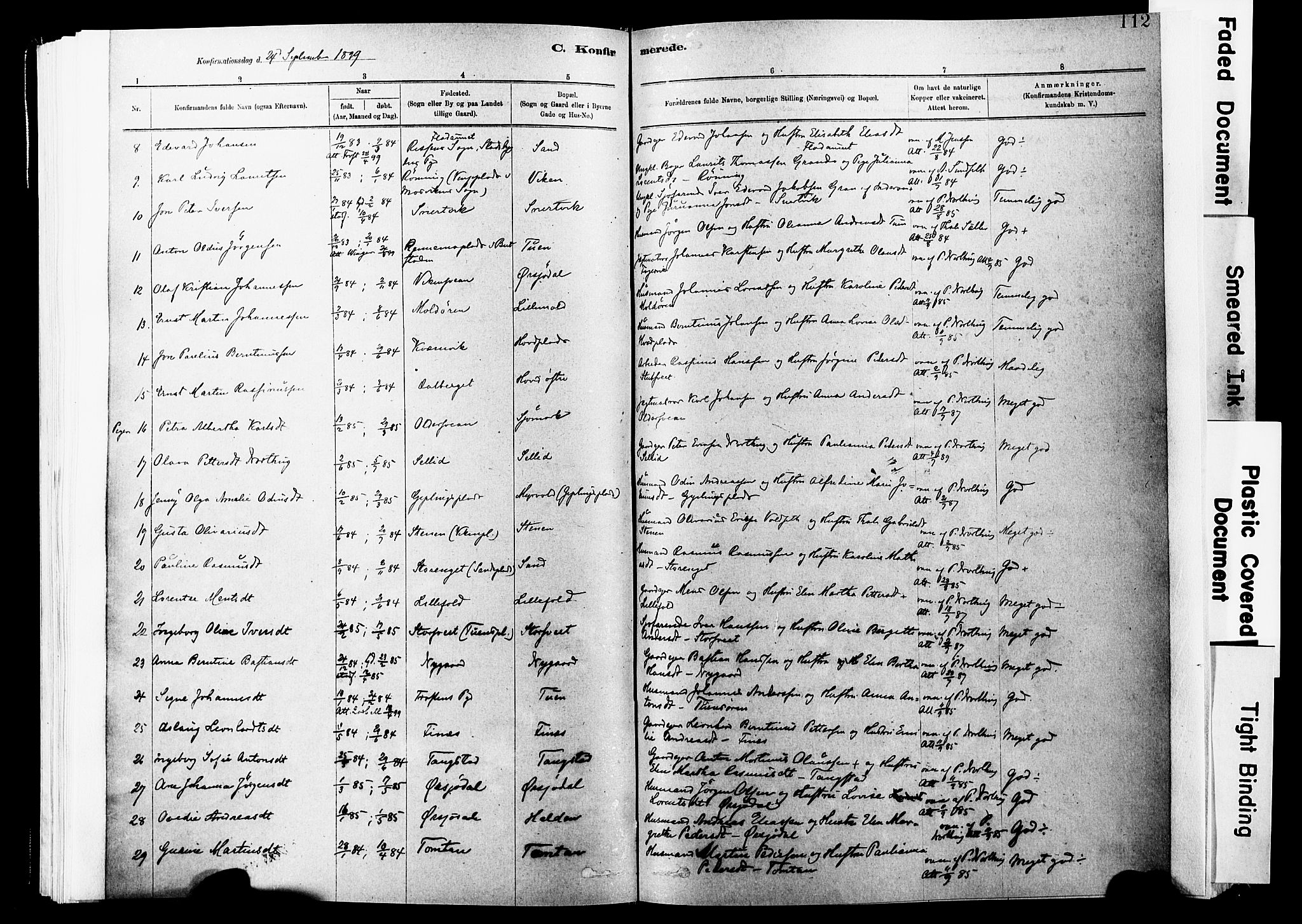 Ministerialprotokoller, klokkerbøker og fødselsregistre - Nord-Trøndelag, SAT/A-1458/744/L0420: Parish register (official) no. 744A04, 1882-1904, p. 112