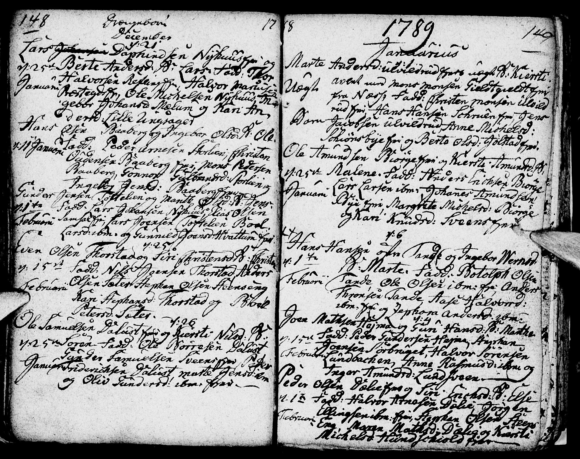 Ringsaker prestekontor, SAH/PREST-014/I/Ia/L0005/0004: Parish register draft no. 1D, 1785-1789, p. 148-149