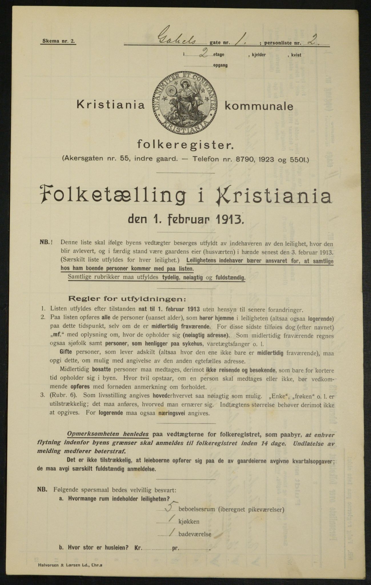 OBA, Municipal Census 1913 for Kristiania, 1913, p. 28610