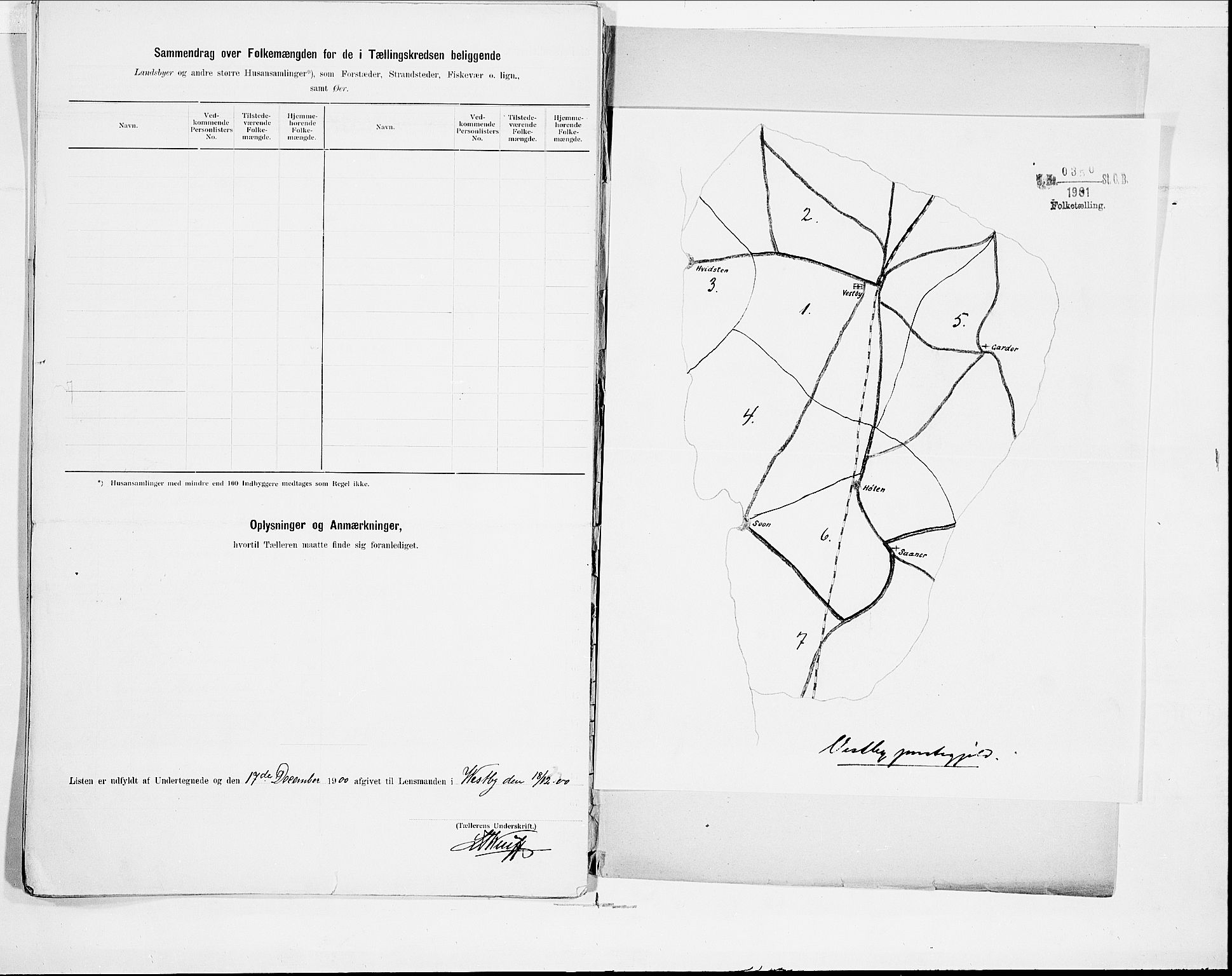 SAO, 1900 census for Vestby, 1900, p. 24