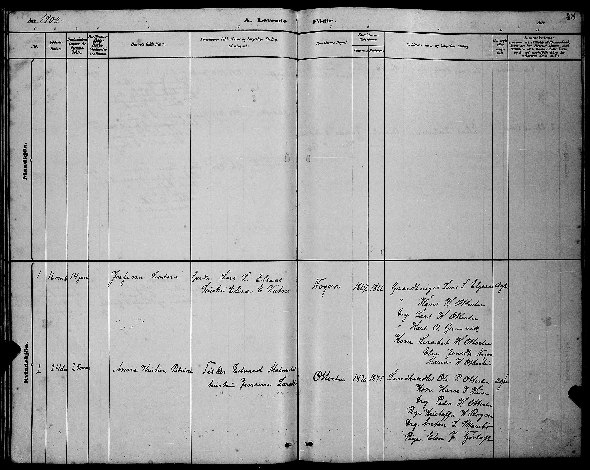 Ministerialprotokoller, klokkerbøker og fødselsregistre - Møre og Romsdal, AV/SAT-A-1454/538/L0523: Parish register (copy) no. 538C01, 1881-1900, p. 48