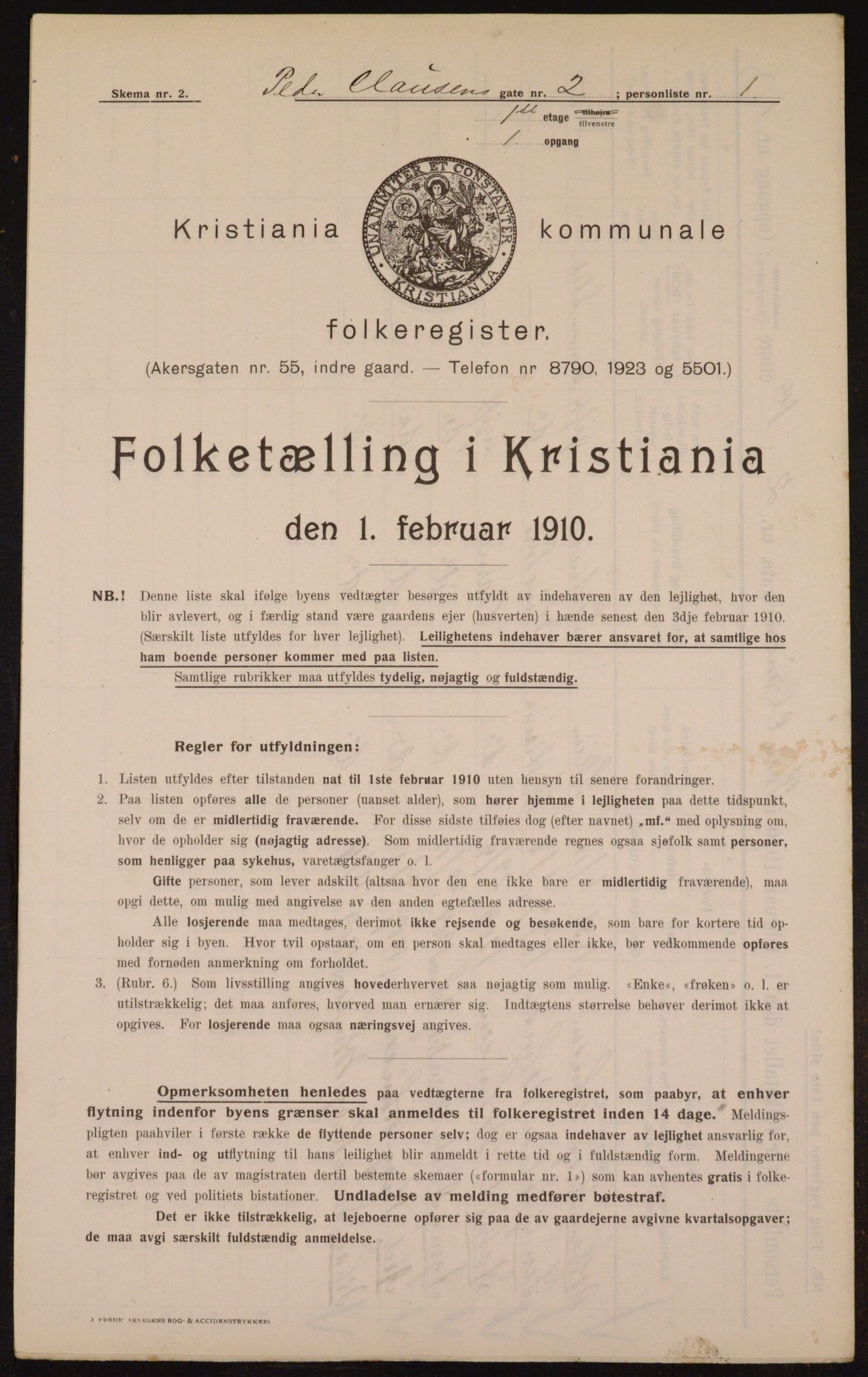 OBA, Municipal Census 1910 for Kristiania, 1910, p. 75663